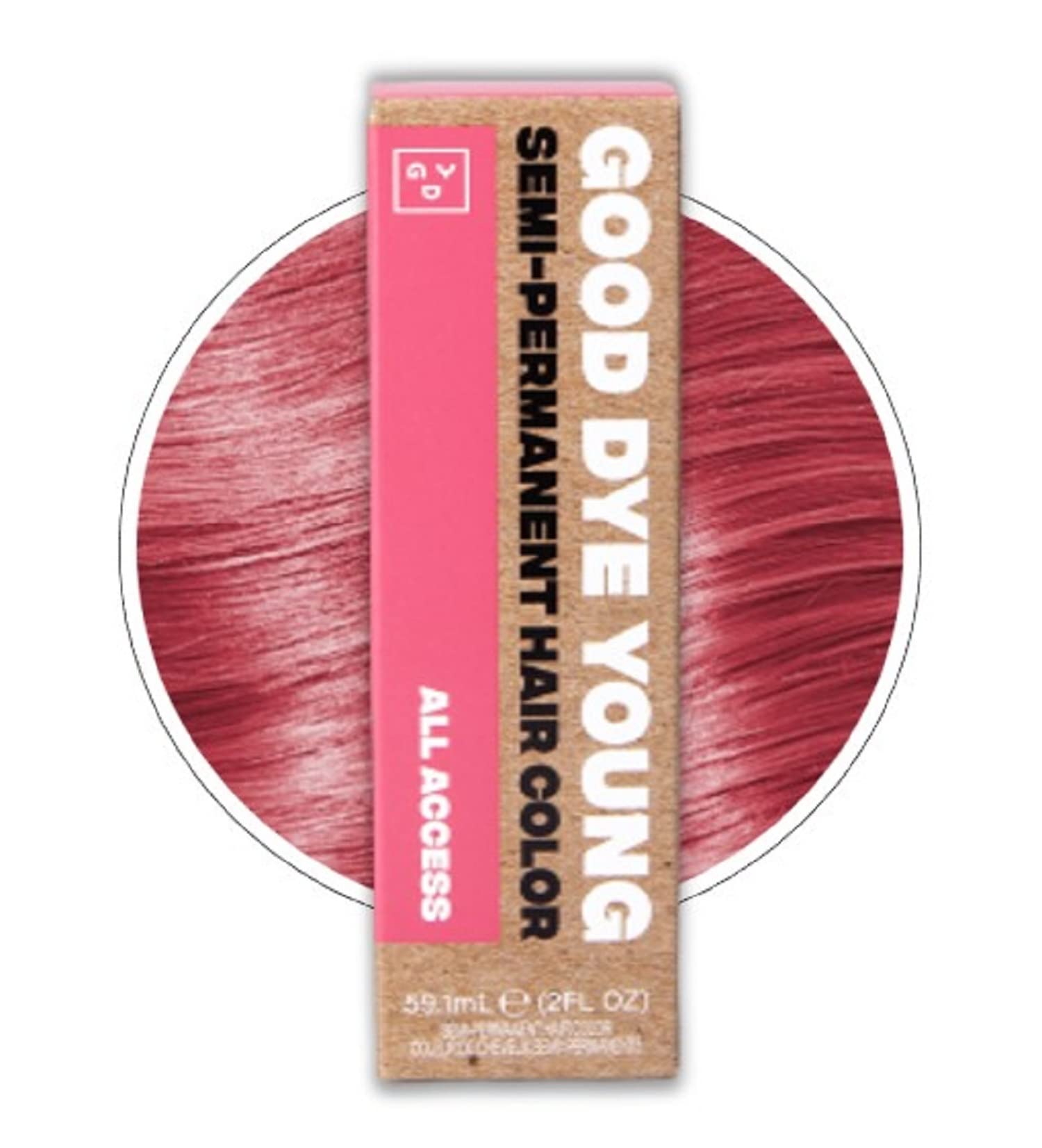 Good Dye Young Streaks and Strands Semi Permanent Hair Dye (All Access Dusty Rose) – UV Protective Temporary Hair Color Lasts 15-24+ Washes – Conditioning Dusty Rose Hair Dye – PPD free Hair Dye - Cruelty-Free & Vegan Hair Dye