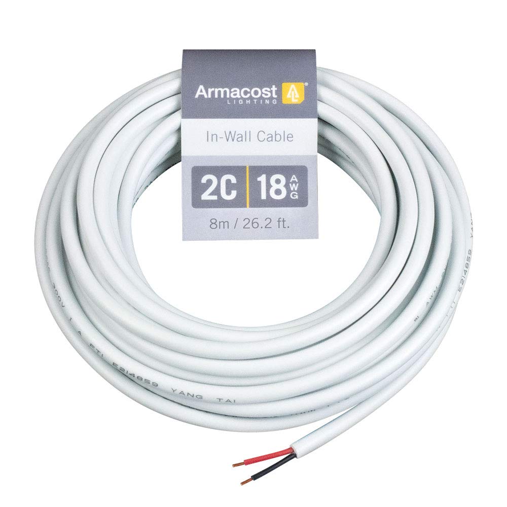 Armacost Lighitng 18AWG 2C 24 ft (8m) in-Wall Copper Cable 574180