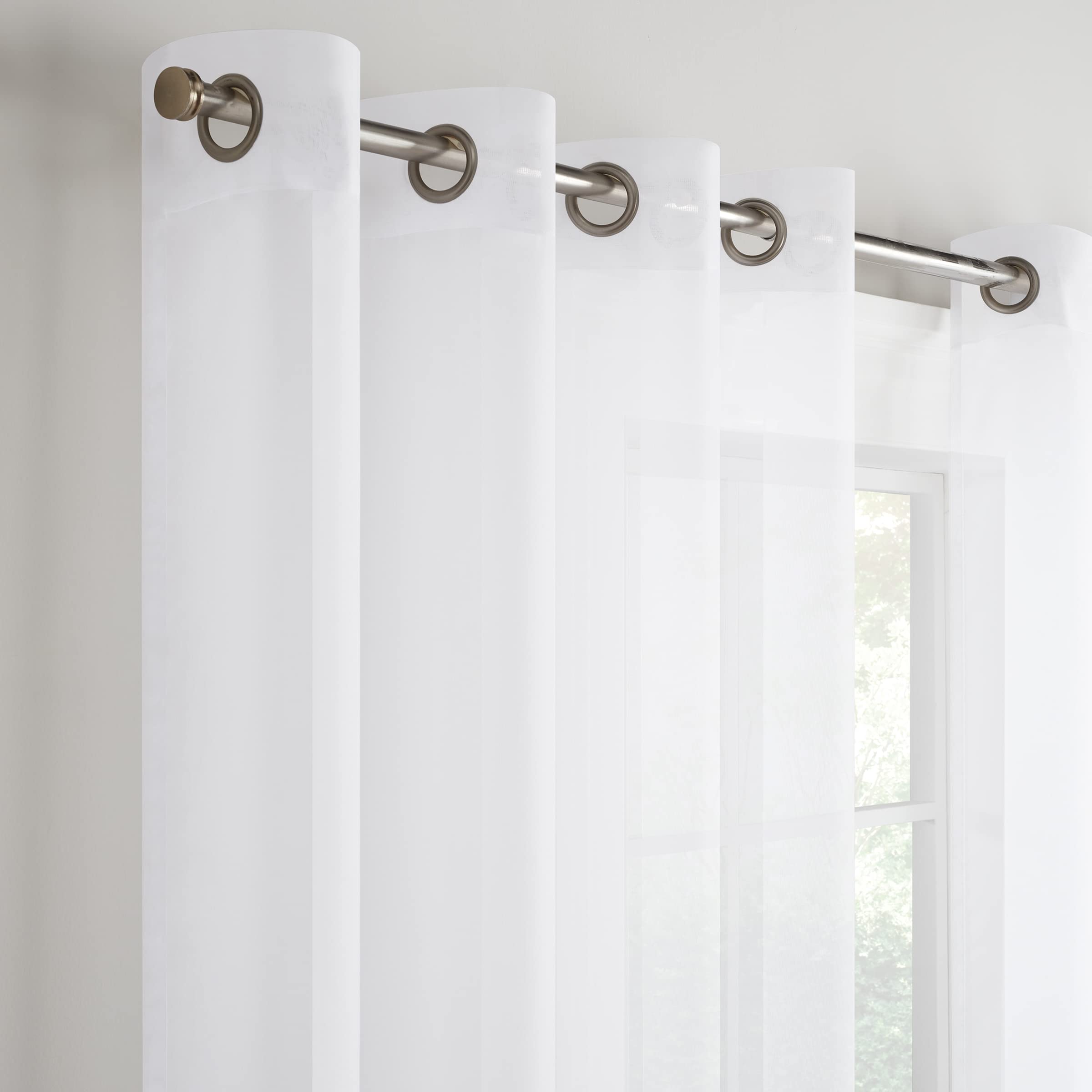 Eclipse Livia Sheer Rod Grommet 54 x 84 Curtain Panel in White