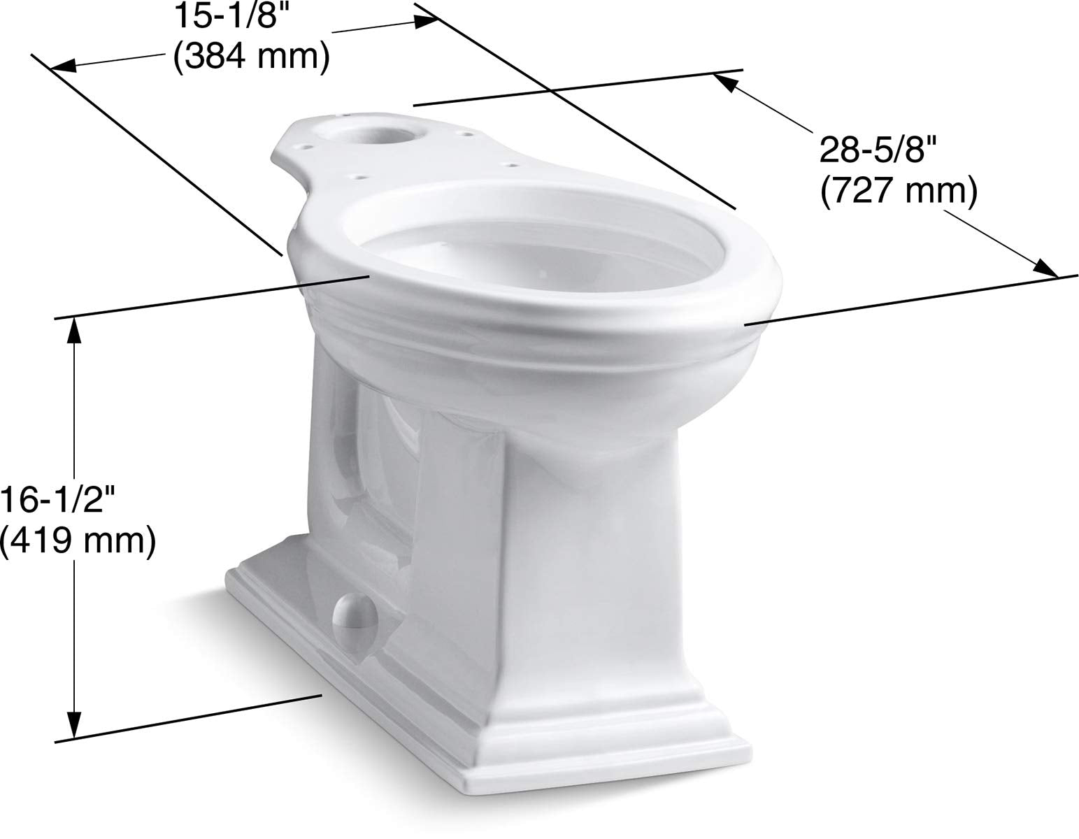 Kohler K-4380-0 Memoirs Comfort Height Elongated Bowl, White