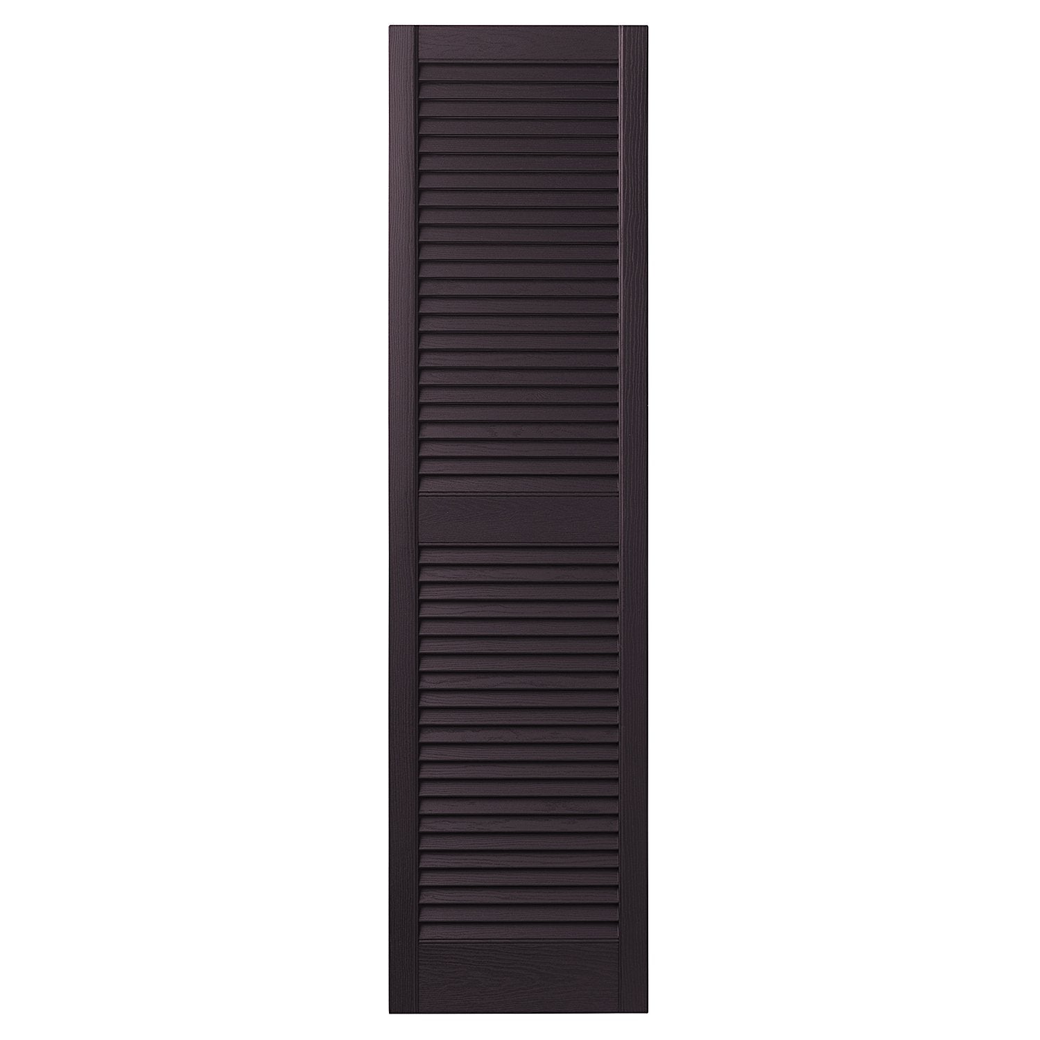 Ply Gem Shutters and Accents VINLV1559 IJ Louvered Shutter, 15", Dark Berry