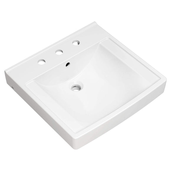 American Standard 9134008EC.020 Decorum Vitreous China Wall-Hung Vessel Sink with 8 in. Widespread Faucet Holes, White