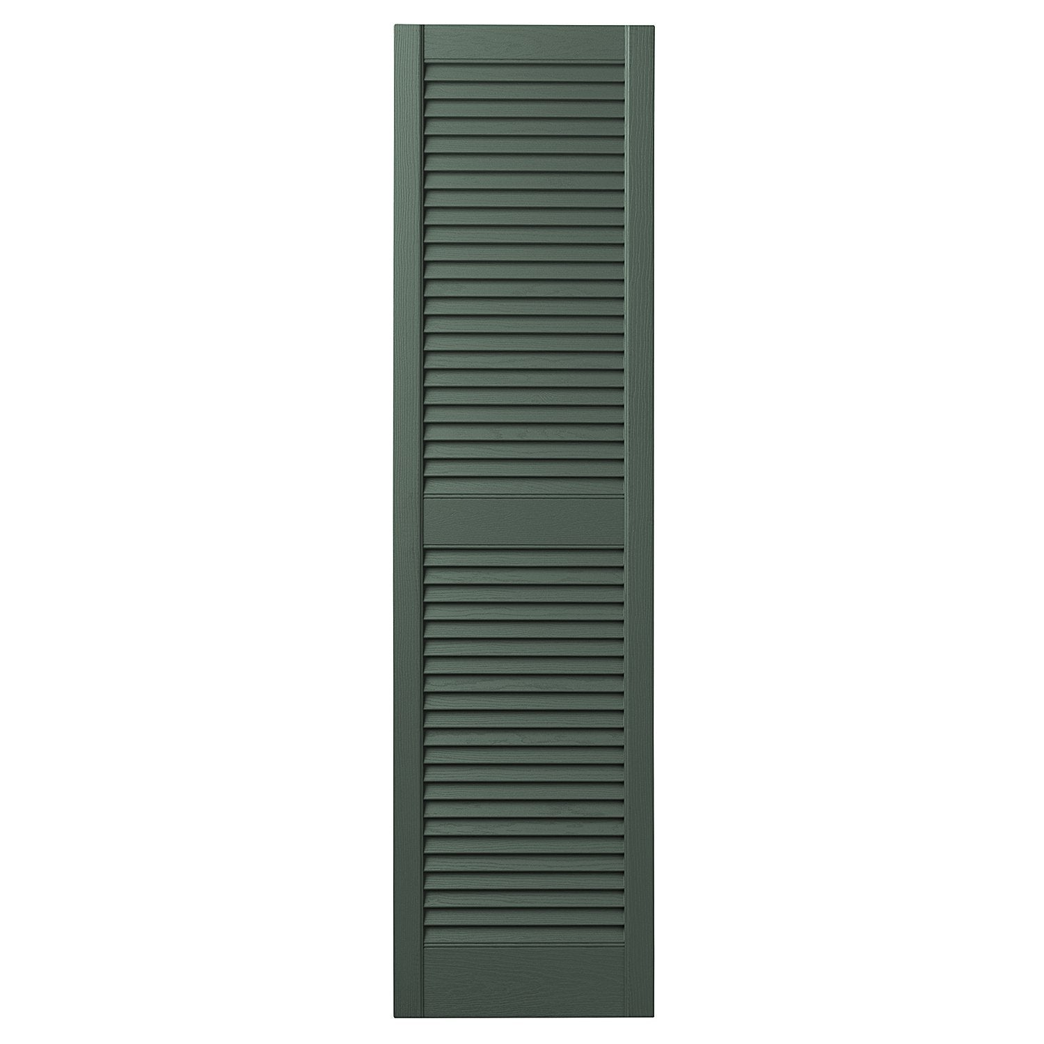 Ply Gem Shutters and Accents VINLV1547 55 Louvered Shutter, 15", Green