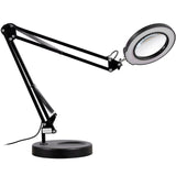 VEVOR Magnifying Glass with Light and Stand, 5X Magnifying Lamp, 4.3" Glass Lens, Base and Clamp 2-in-1 Desk Magnifier with Light, 64 LED Lights 5 Color Modes, for Close Work Reading Repair Crafts