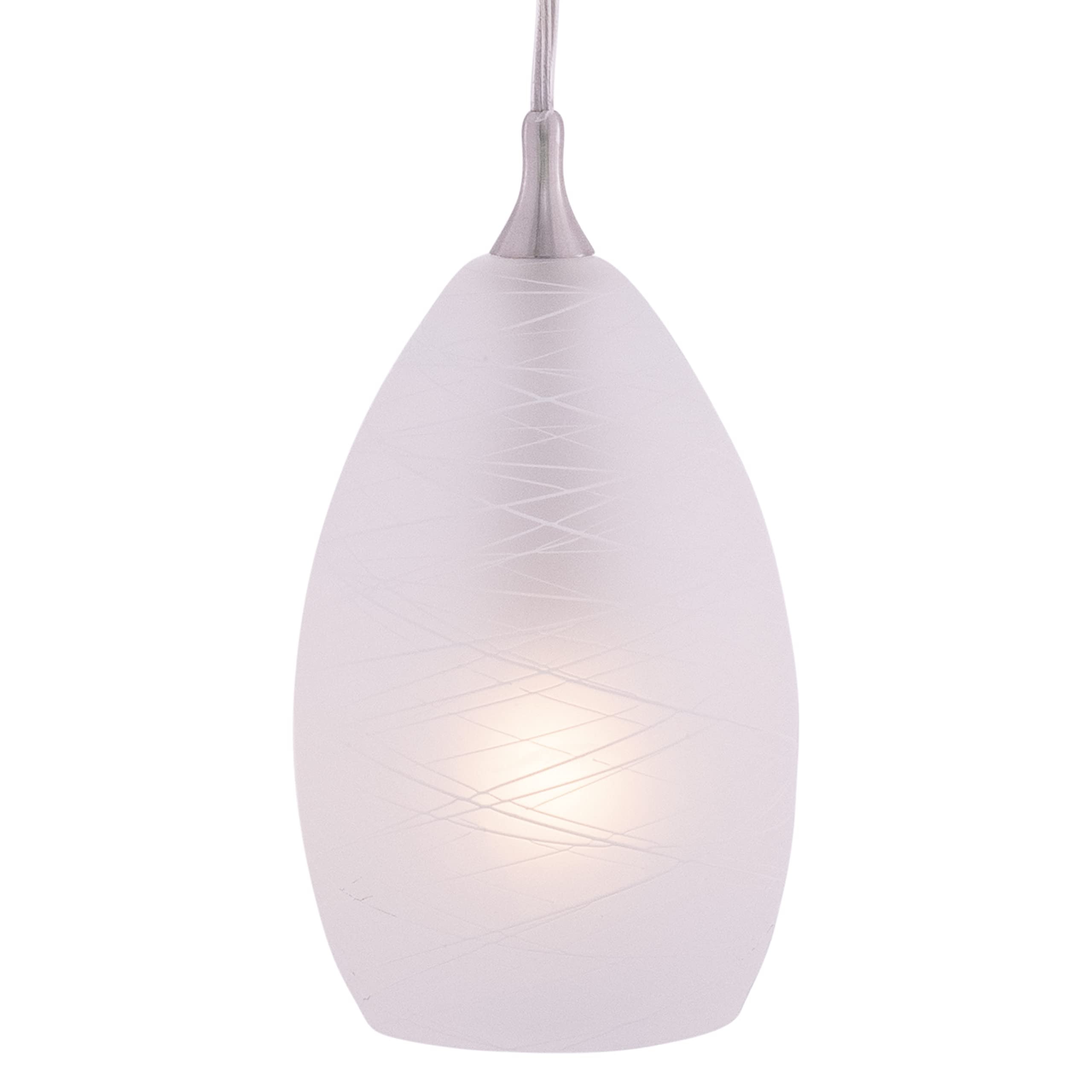 VAXCEL Milano Satin Nickel Mini Pendant Ceiling Light White Glass