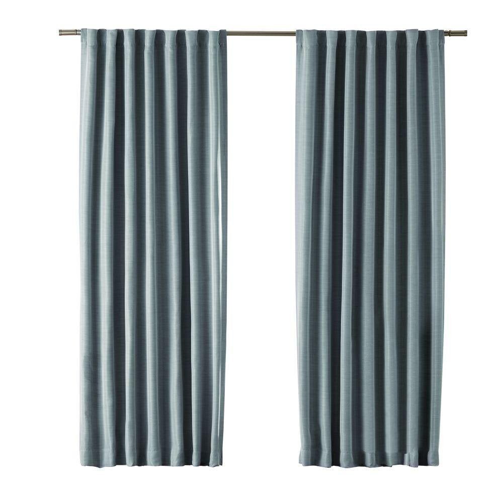 Gray Room Darkening Back Tab Curtain - 54 in. W x 95 in. L