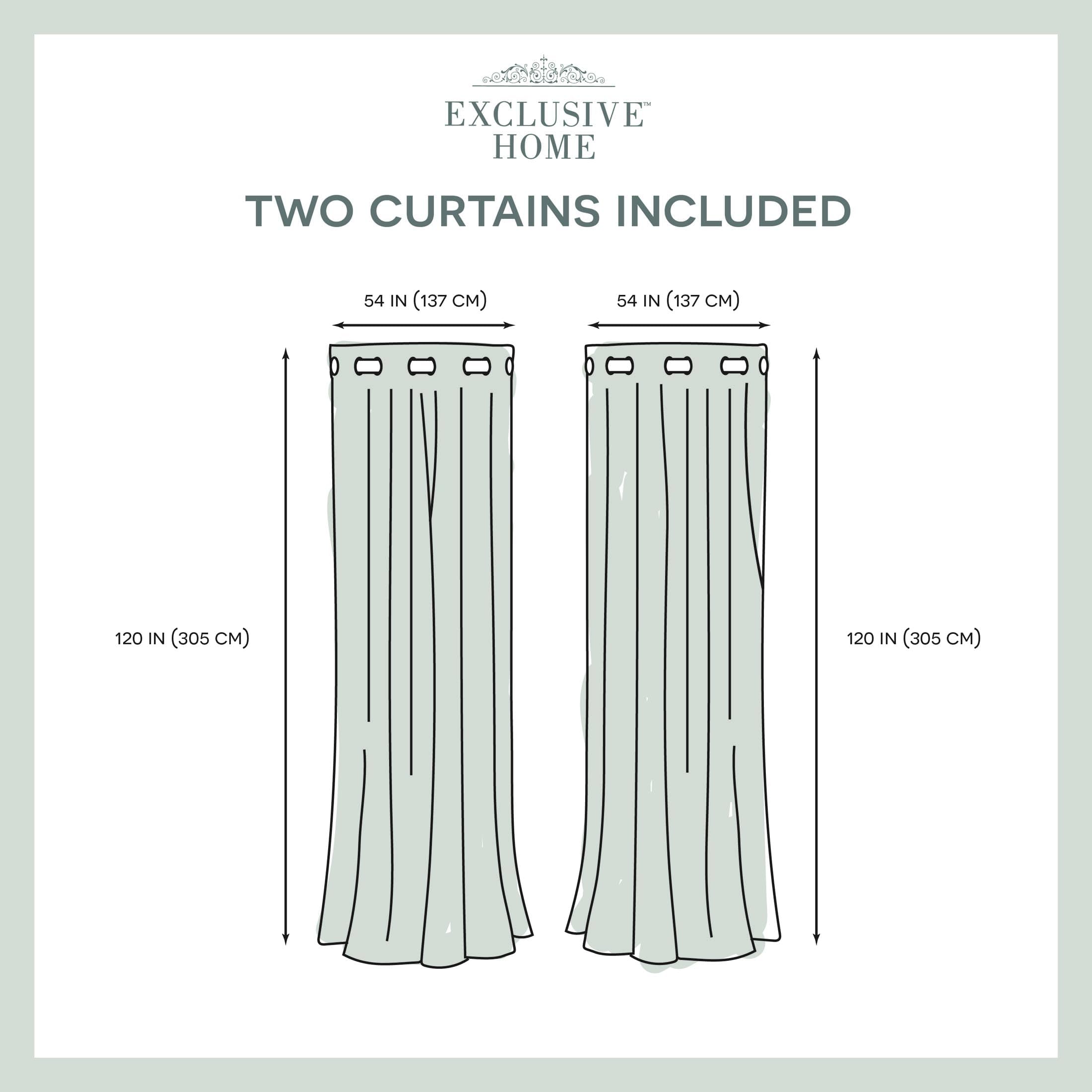 Exclusive Home Cabana Solid Indoor/Outdoor Light Filtering Hook-and-Loop Tab Top Curtain Panel Pair, 54"x96", Vanilla