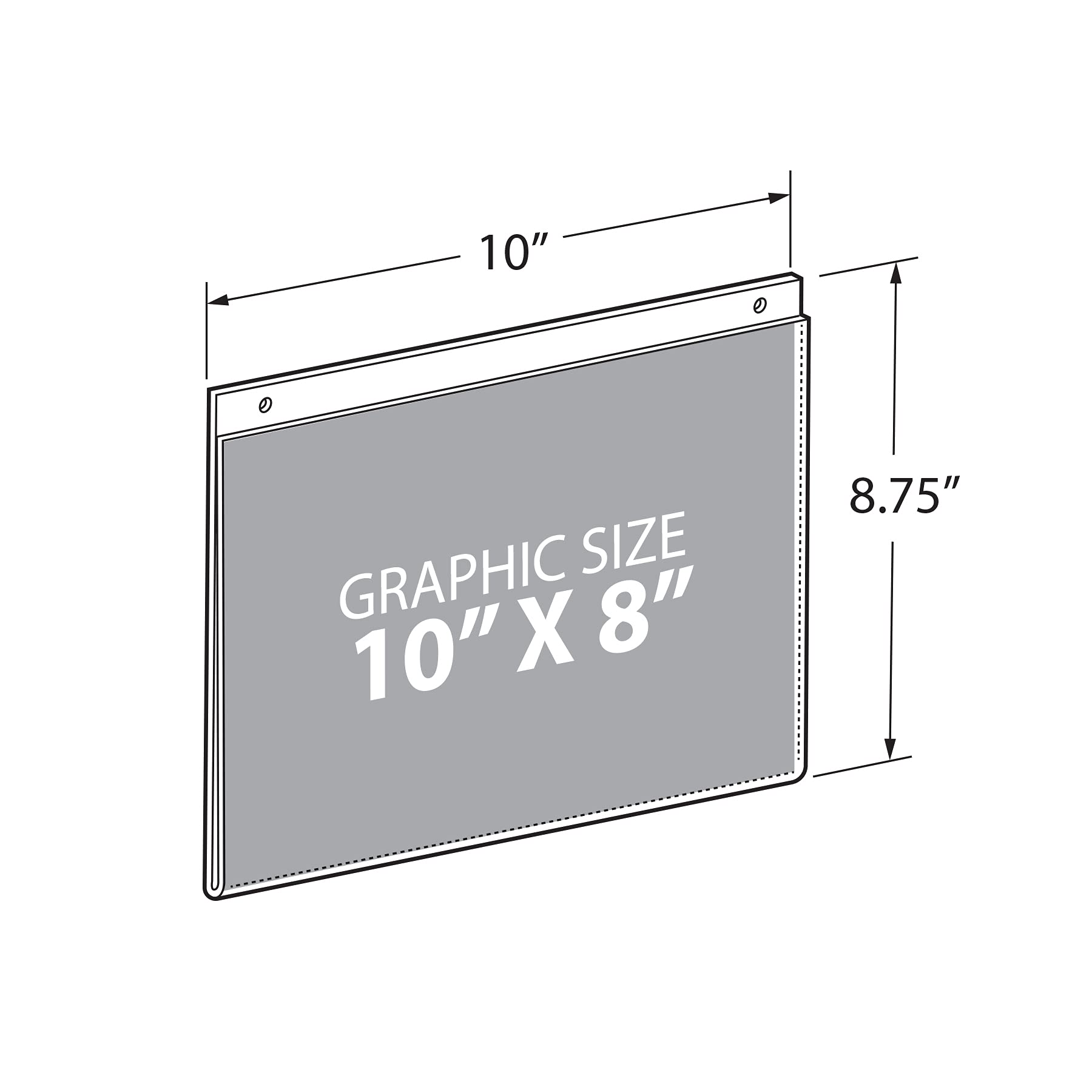 Azar Displays 162719 10-Inch Width by 8-Inch Height Wall U-Frame with Pre-Cut Hanging Holes, 10-Pack