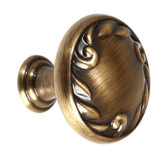 Alno A3650-38-AE Ornate Traditional Knobs, Antique English, 1-1/2