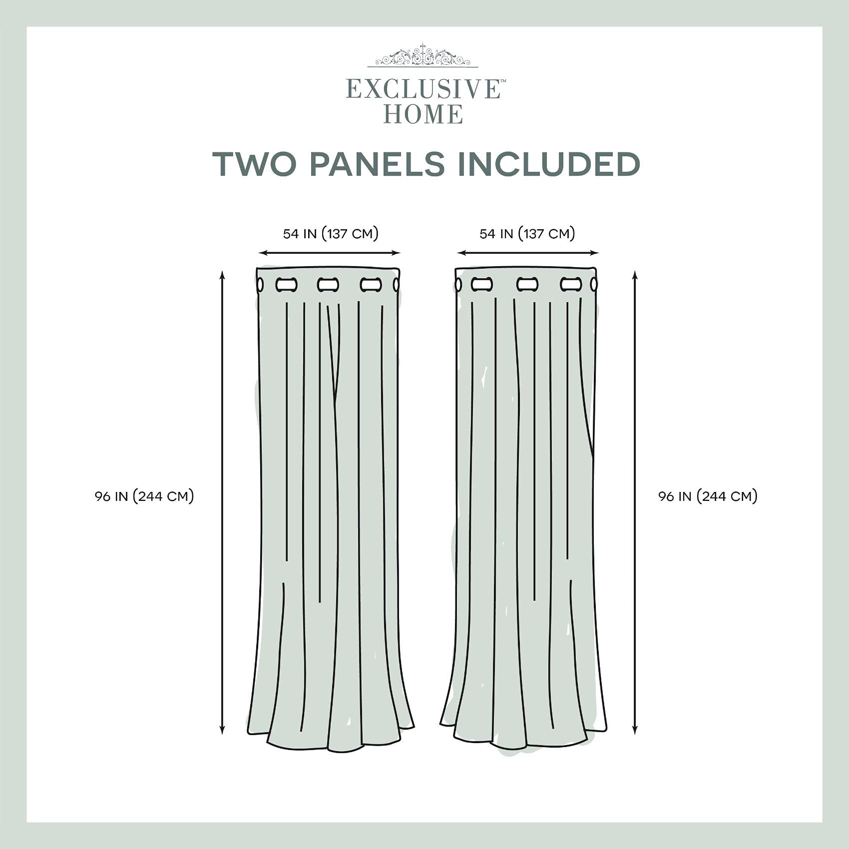 Exclusive Home Cabana Stripe Indoor/Outdoor Light Filtering Grommet Top Curtain Panel, 54"x96", Cloud Grey, Set of 2
