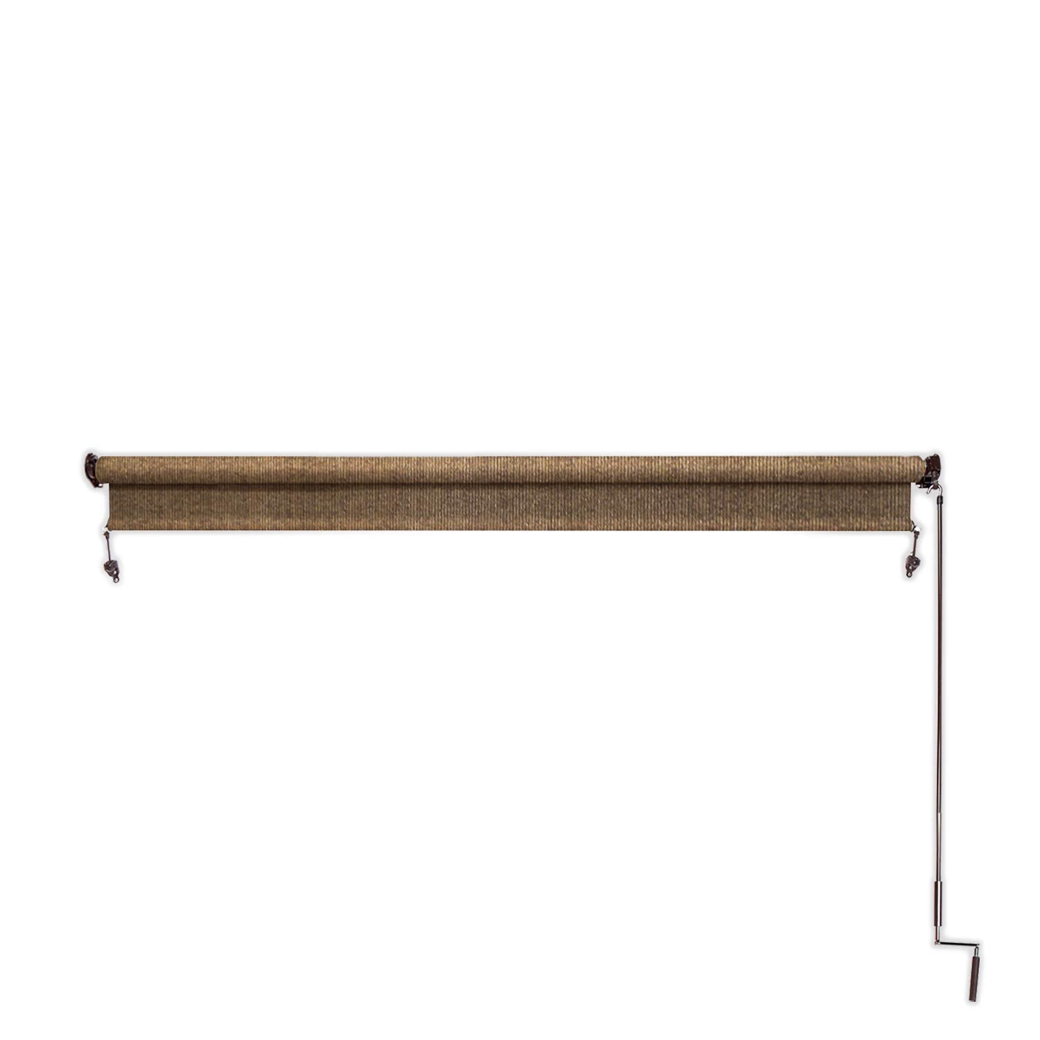 Coolaroo Exterior Roller Shade, Cordless Roller Shade with 95% UV Protection, No Valance, (6' W X 8' L), Walnut