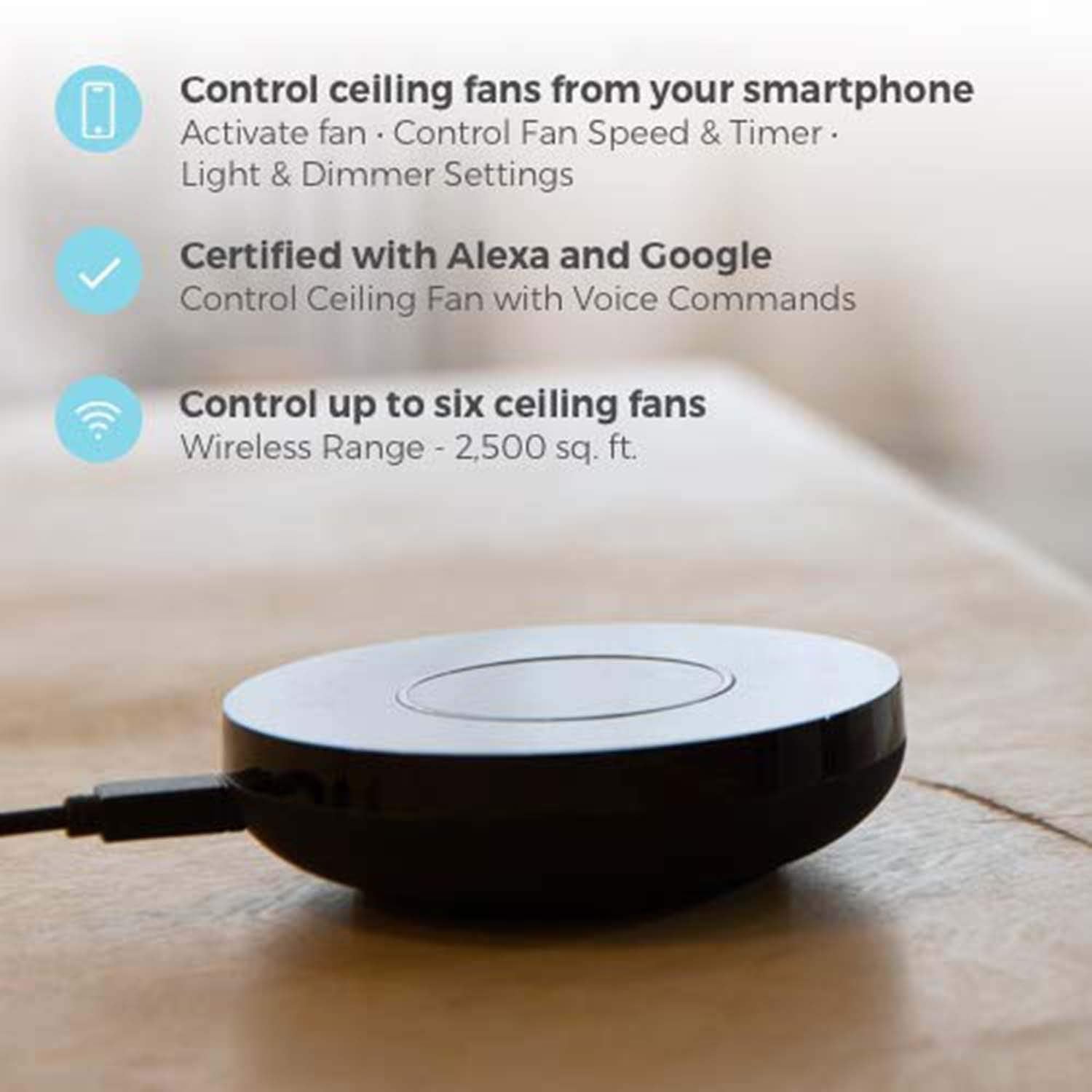 BOND | Add Wifi to Ceiling Fan, Fireplace or Somfy shades | Works with Alexa, Google Home | Remote Control with App | Works with iPhone or Android