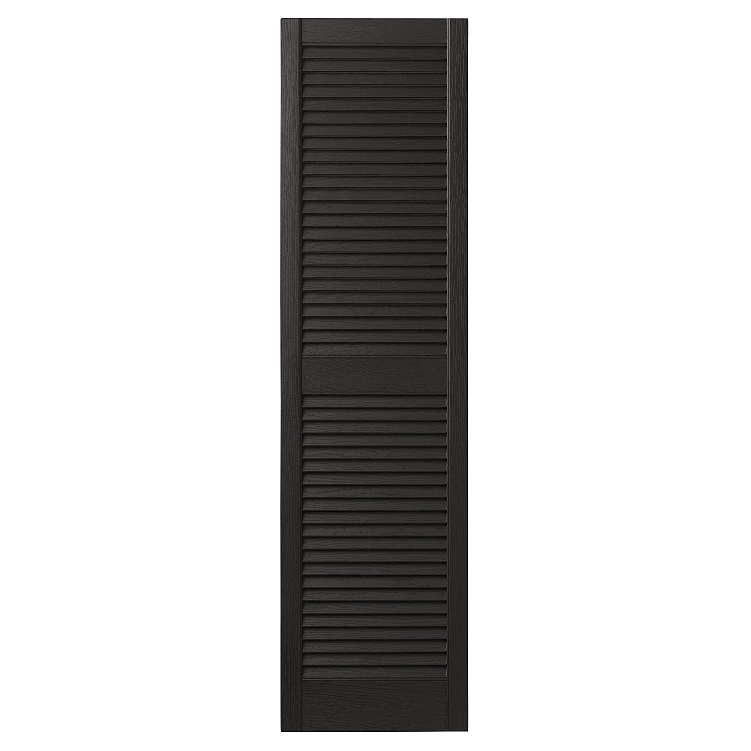 Ply Gem Shutters and Accents VINLV1555 PE Louvered Shutter, 15", Peppercorn