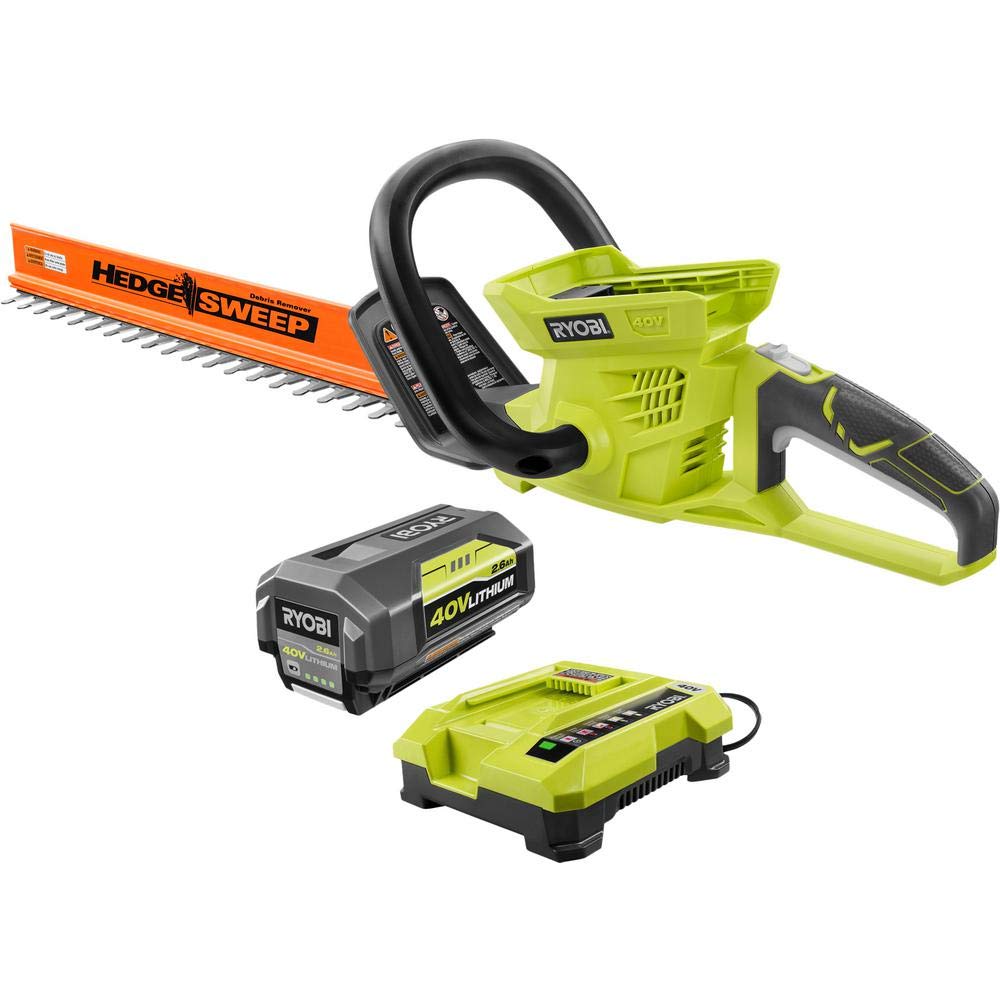 Ryobi 40-Volt Cordless Hedge Trimmer 24" includes Lithium-Ion Battery plus Charger