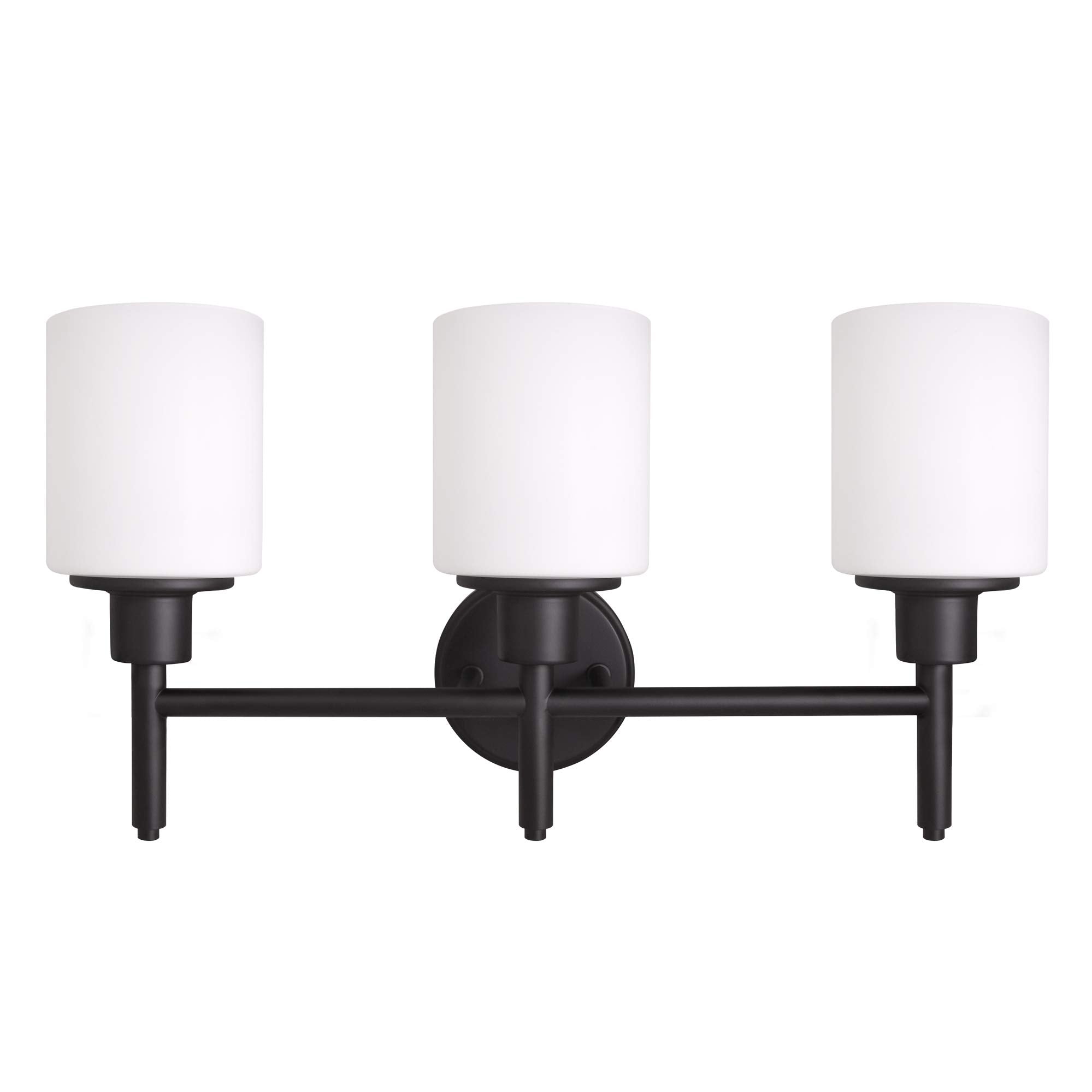 Design House 588228 Aubrey Transitional Indoor Light Dimmable Frosted Glass, 3-Light Vanity Light, Matte Black