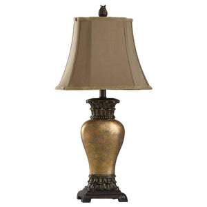 Stylecraft Bronze and Gold 30-Inch One-Light Table Lamp