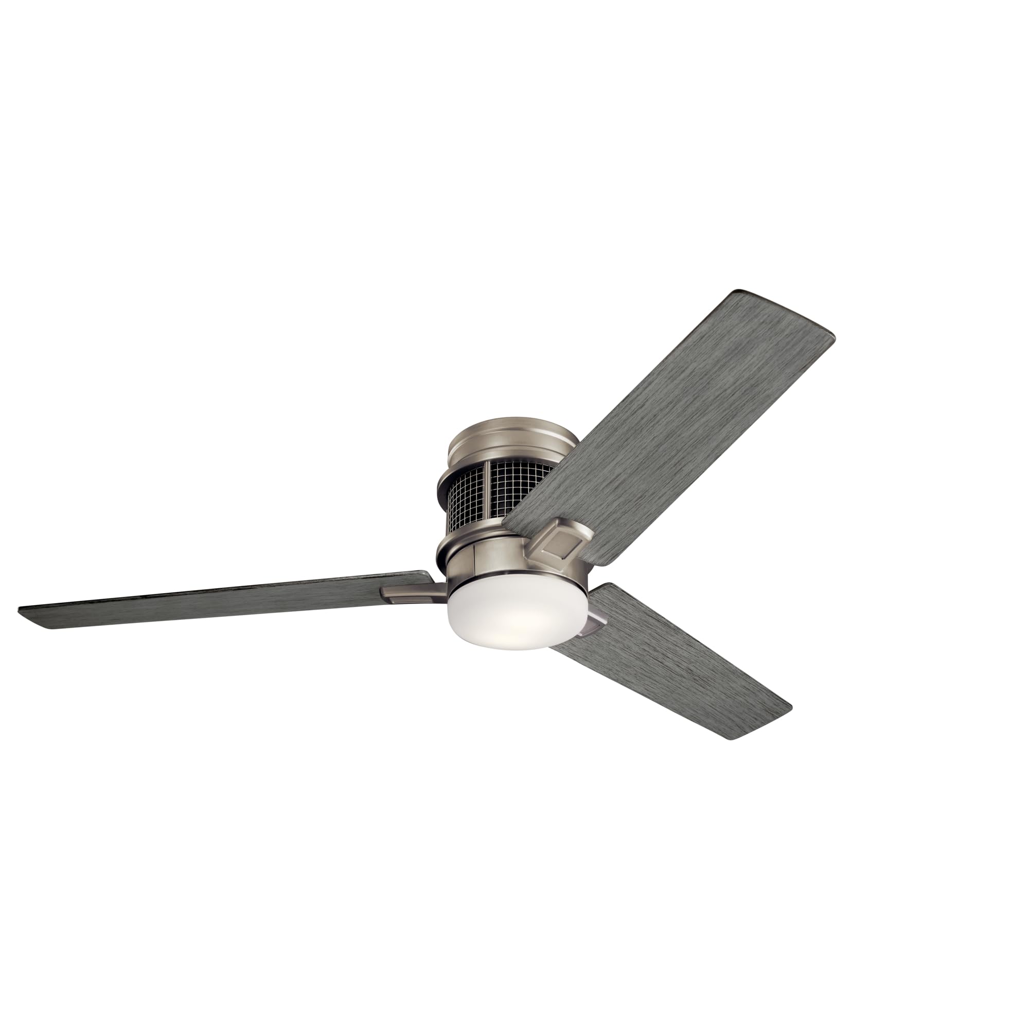 KICHLER Chiara 52 in. Integrated LED Indoor Brushed Nickel Flush Mount Ceiling Fan with Light Kit and Wall Control 300352NI