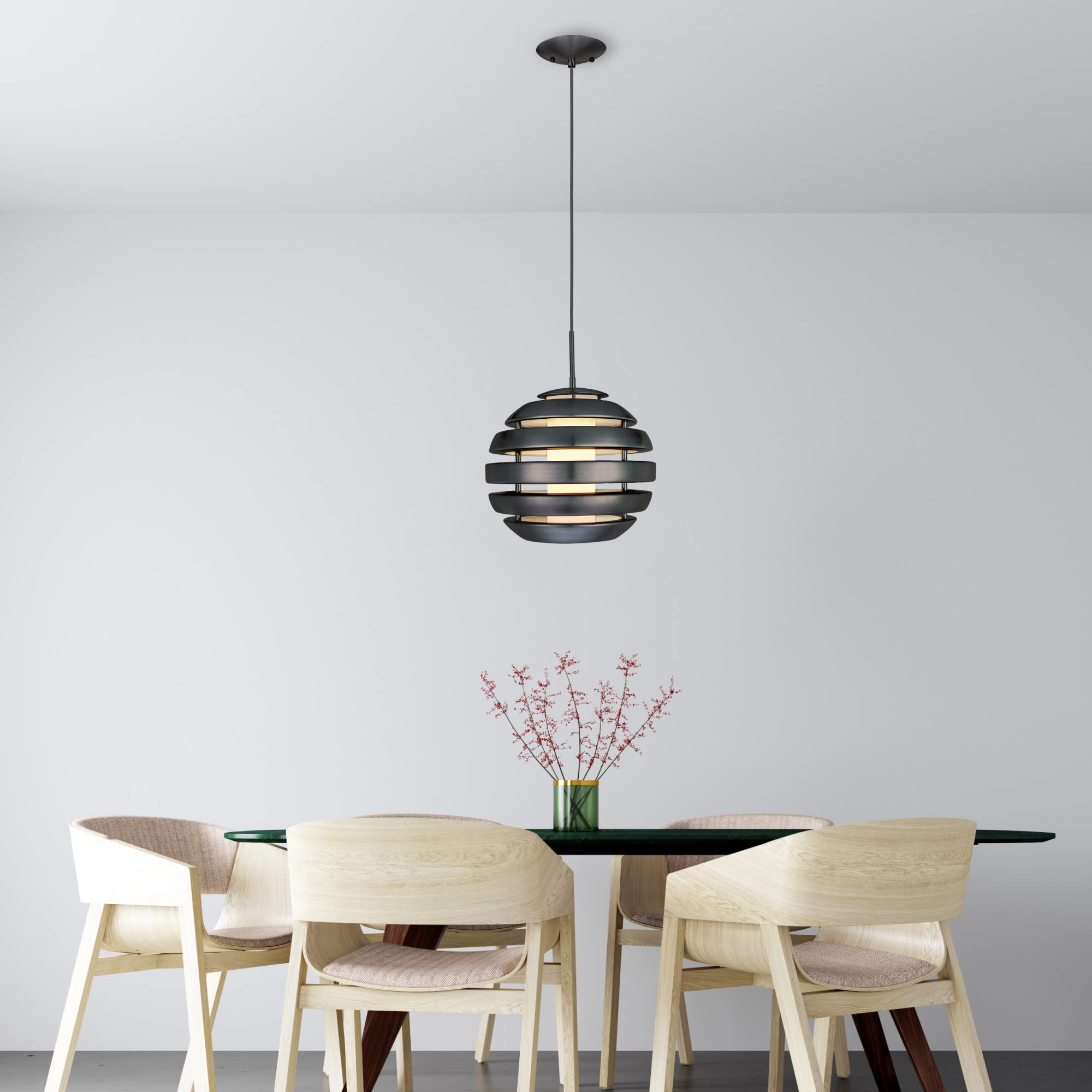 EGLO Access Lighting 204059A Mercur 1 - One Light Pendant, Matte Nickel Finish with Frosted Opal Glass