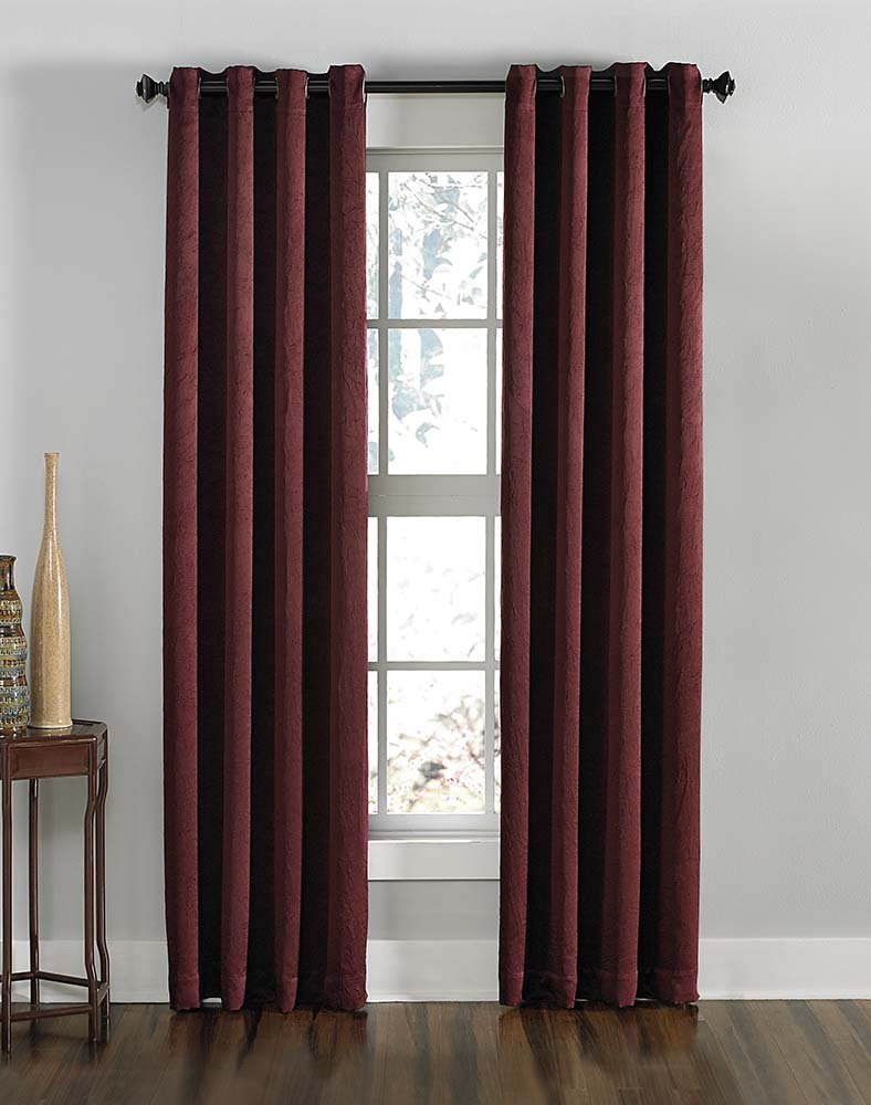 Curtainworks Lenox Grommet Curtain Panel, 50 x 84 in, Wine