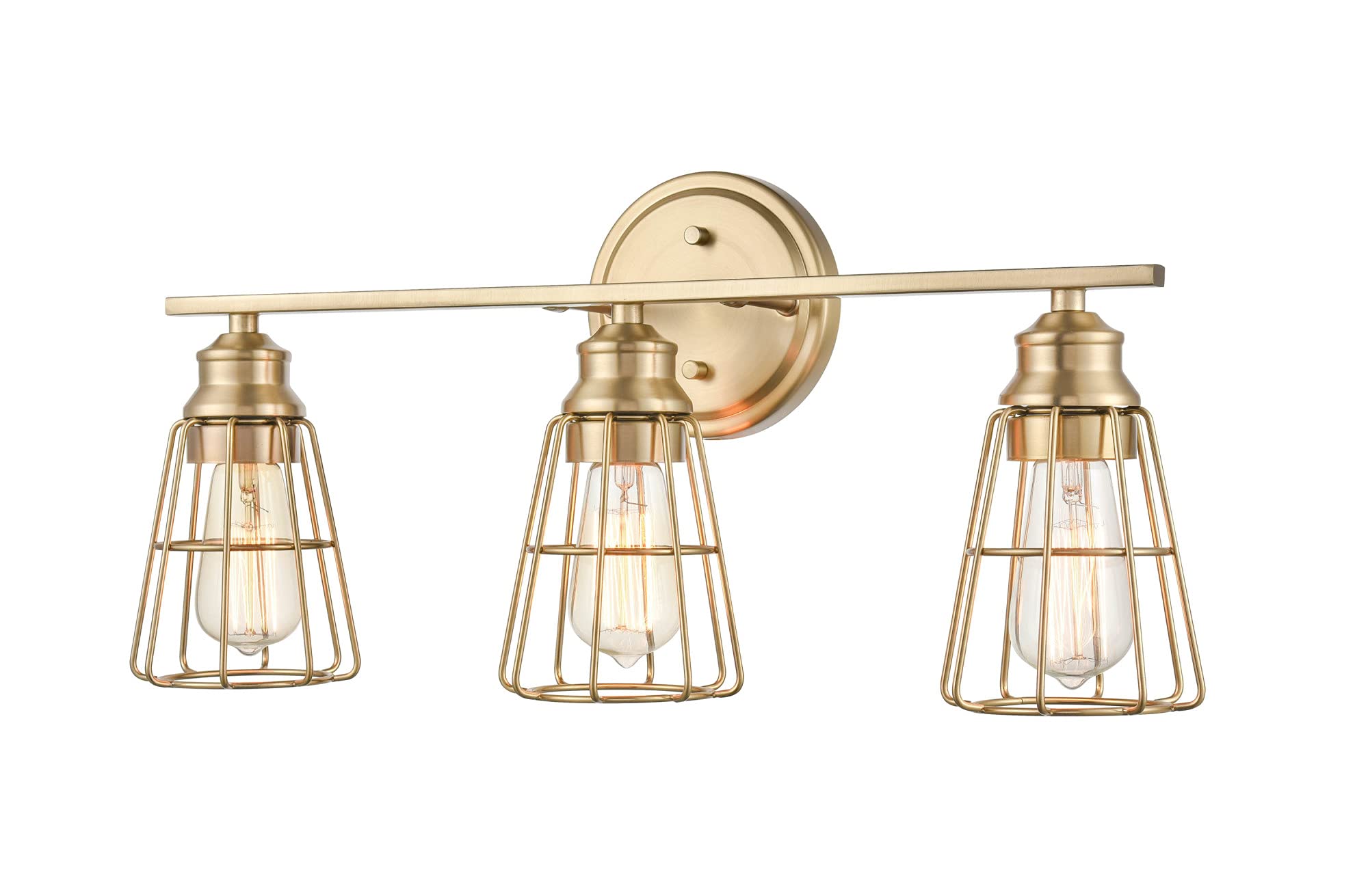 Millennium 3383-MG Transitional Three Light Vanity, Champ, Gld Leaf Finish, Modern Gold