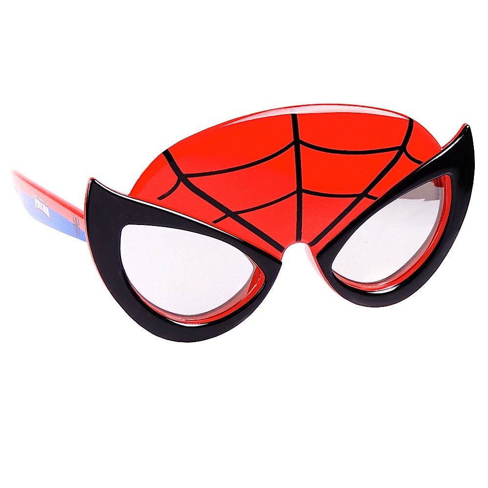 Sun-Staches Marvel Spider-Man Official Lil Characters Child Sunglasses Costume Accessory UV 400 Lenses, Red Web Mask, One Size Fits Most Kids