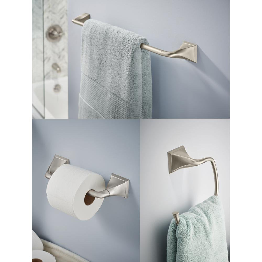 Delta EVE63-BN Everly 3-Piece Bath Hardware Set with Towel Ring, Toilet Paper Holder and 24" Towel Bar in Brushed Nickel