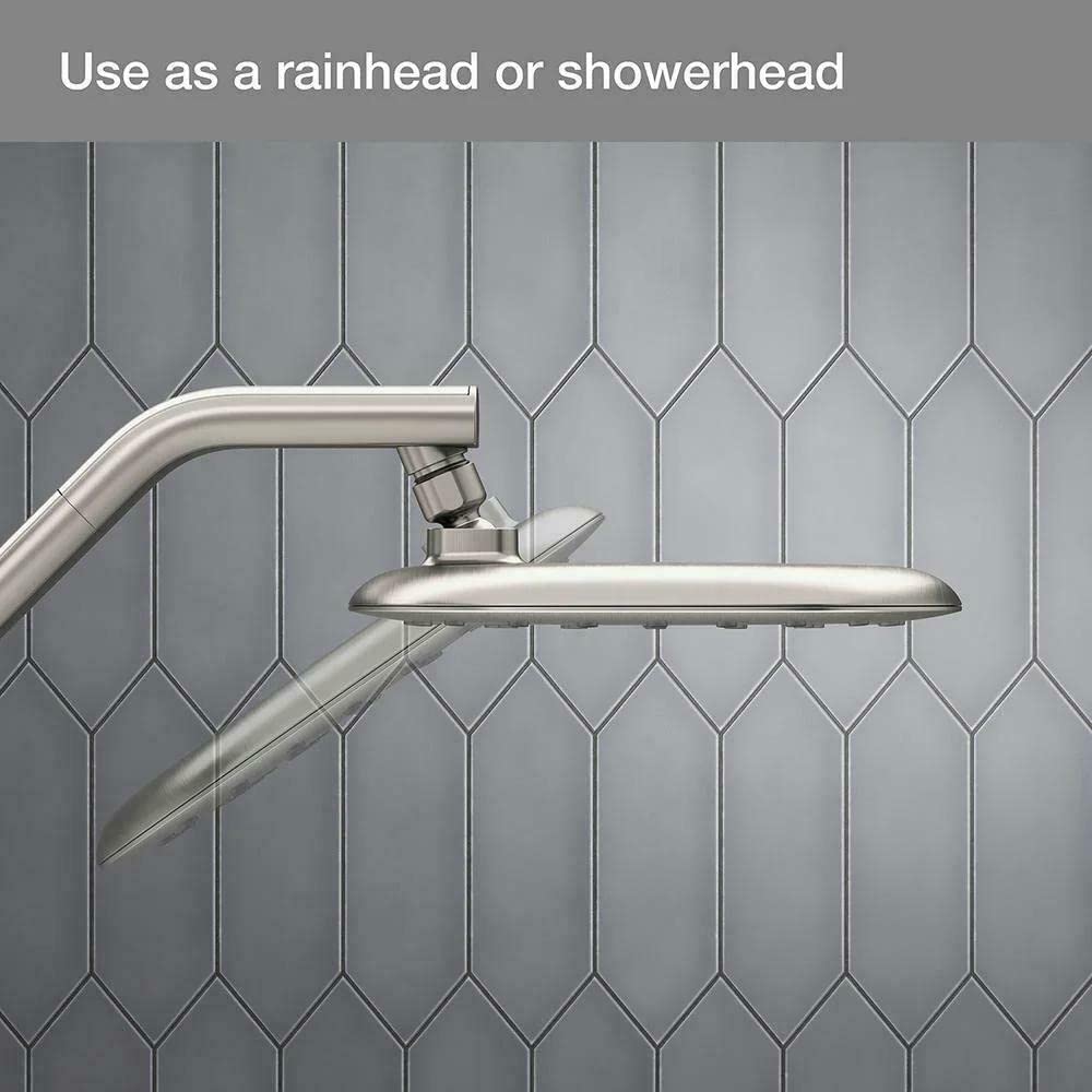 3-in-1 Shower System Showering Rail Combo in Vibrant Brushed Nickel