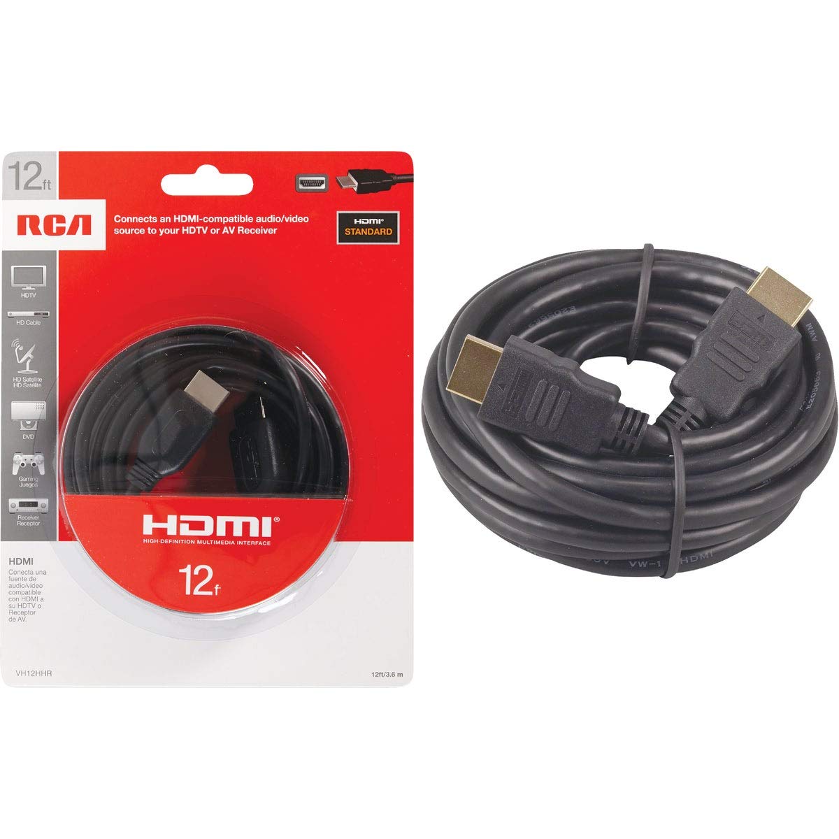 AUDIOVOX RCA Vh12hhr HDMI Cable (12ft)