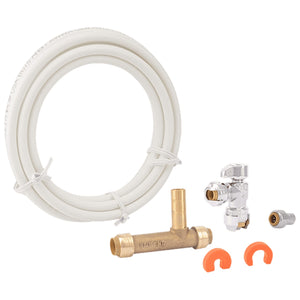 SharkBite Faucet Connection Kit with Angle Stops, Push to Connect Brass Plumbing Fittings, PEX Pipe, Copper, CPVC, PE-RT, 25087