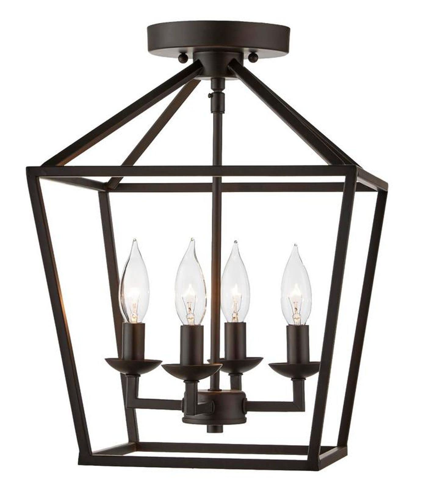 Hampton Bay Lighting Weyburn 16.5 in. 4-Light Bronze Semi-Flush Mount (C5596)