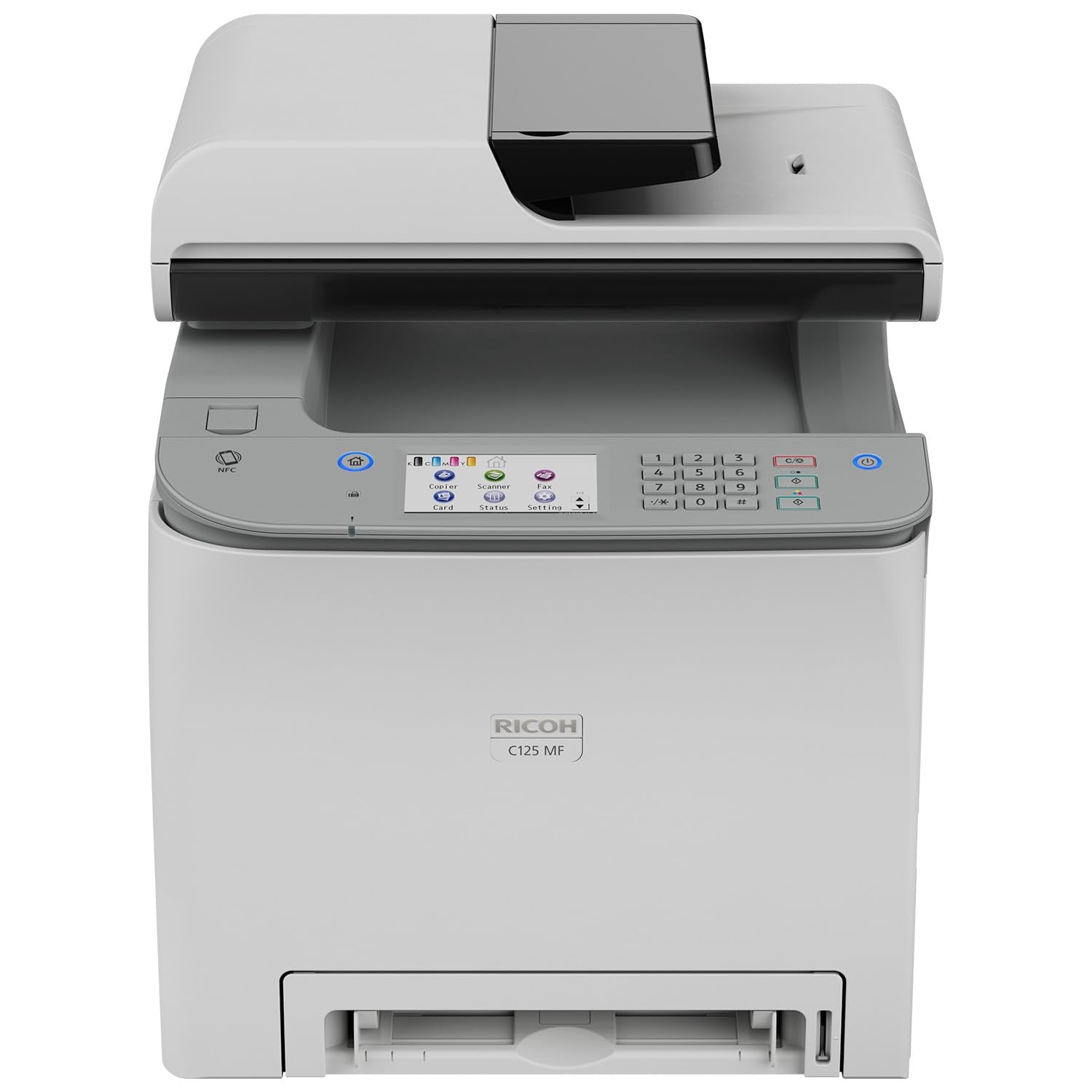 RICOH C125 MF Color Laser All-in-One Printer | 26ppm | Multifunction Copy Scan Fax | Secure Wireless | Touchscreen | Easy Change Toner | WiFi, AirPrint, Mopria, Ethernet, USB | Duplex Printing