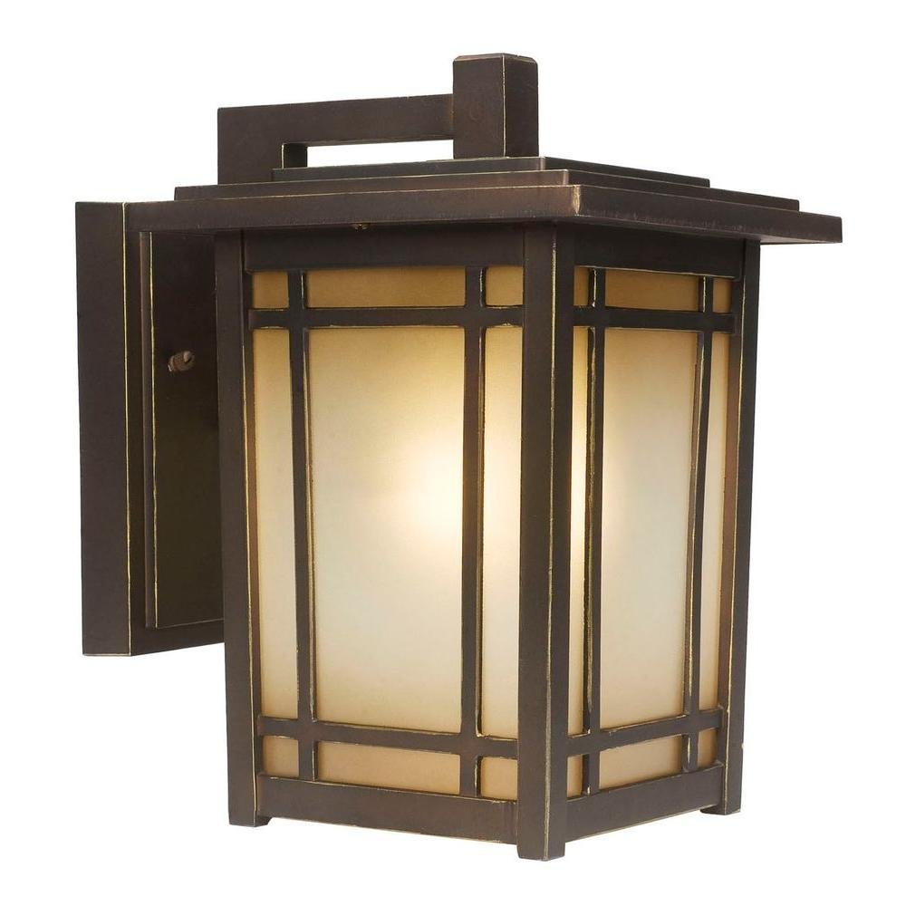 Home Decorators Collection Port Oxford 1-Light Outdoor Oil Rubbed Chestnut Wall Lantern