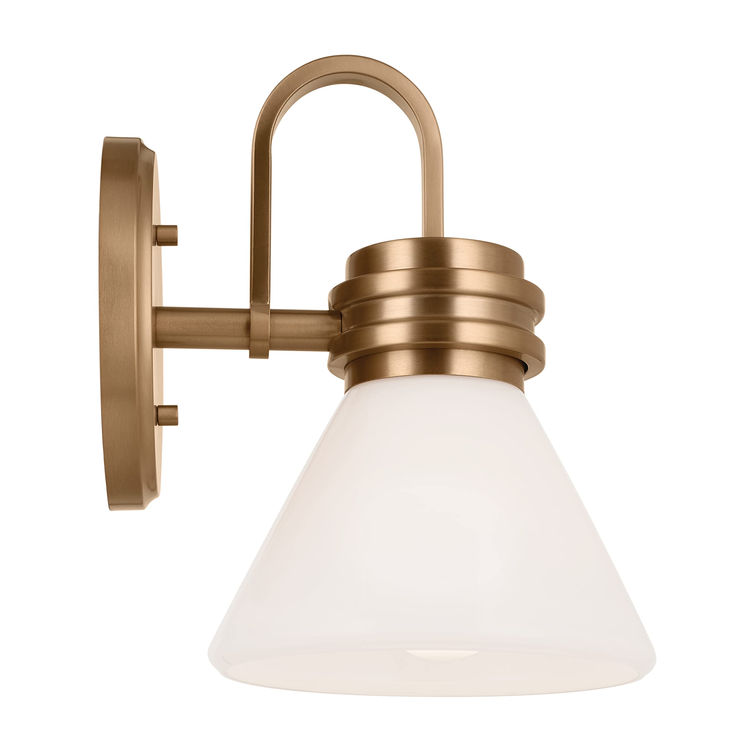 Kichler Farum 9.5 Inch 1 Light Wall Sconce with Opal Glass in Champagne Bronze