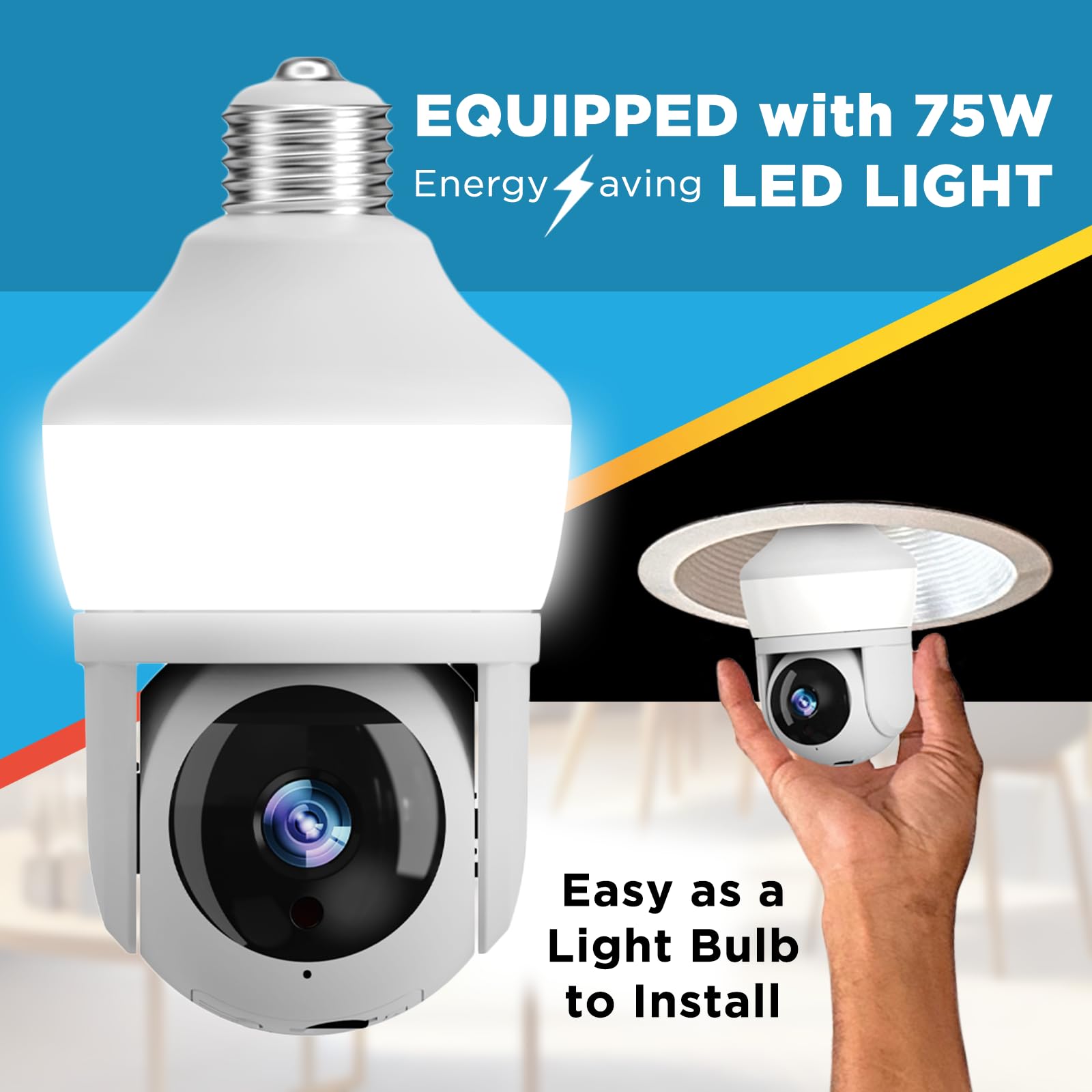 Sight Bulb Pro Security Camera with 80 Watt Equivalent LED Light, Two Way Talk, HD Video WiFi Smart Camera, Perfect for Indoor Outdoor Night Vision Motion Detection with SD Card