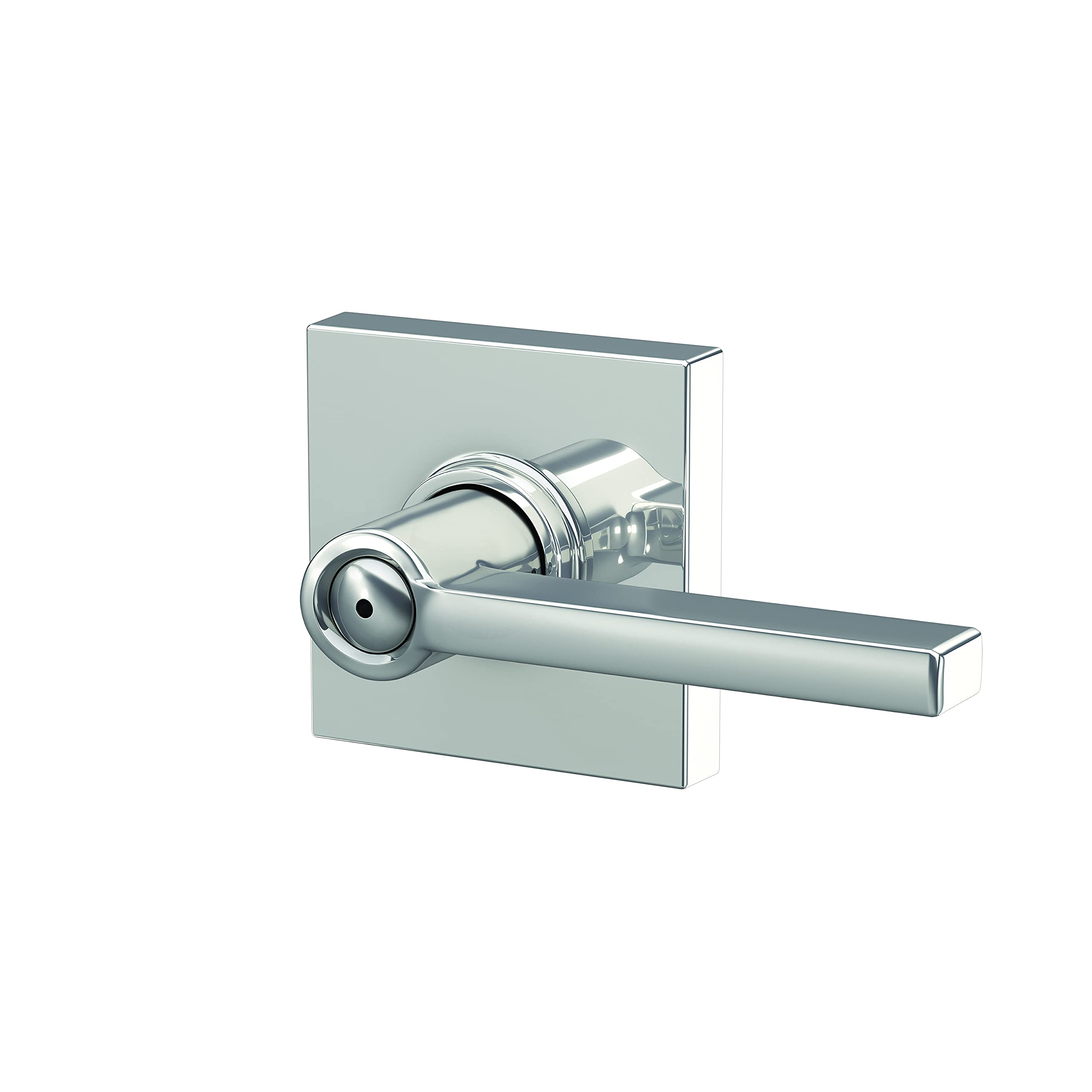 Schlage F40 LAT 625 COL Latitude Lever with Collins Trim Bed & Bath Privacy Door Lock, Bright Chrome