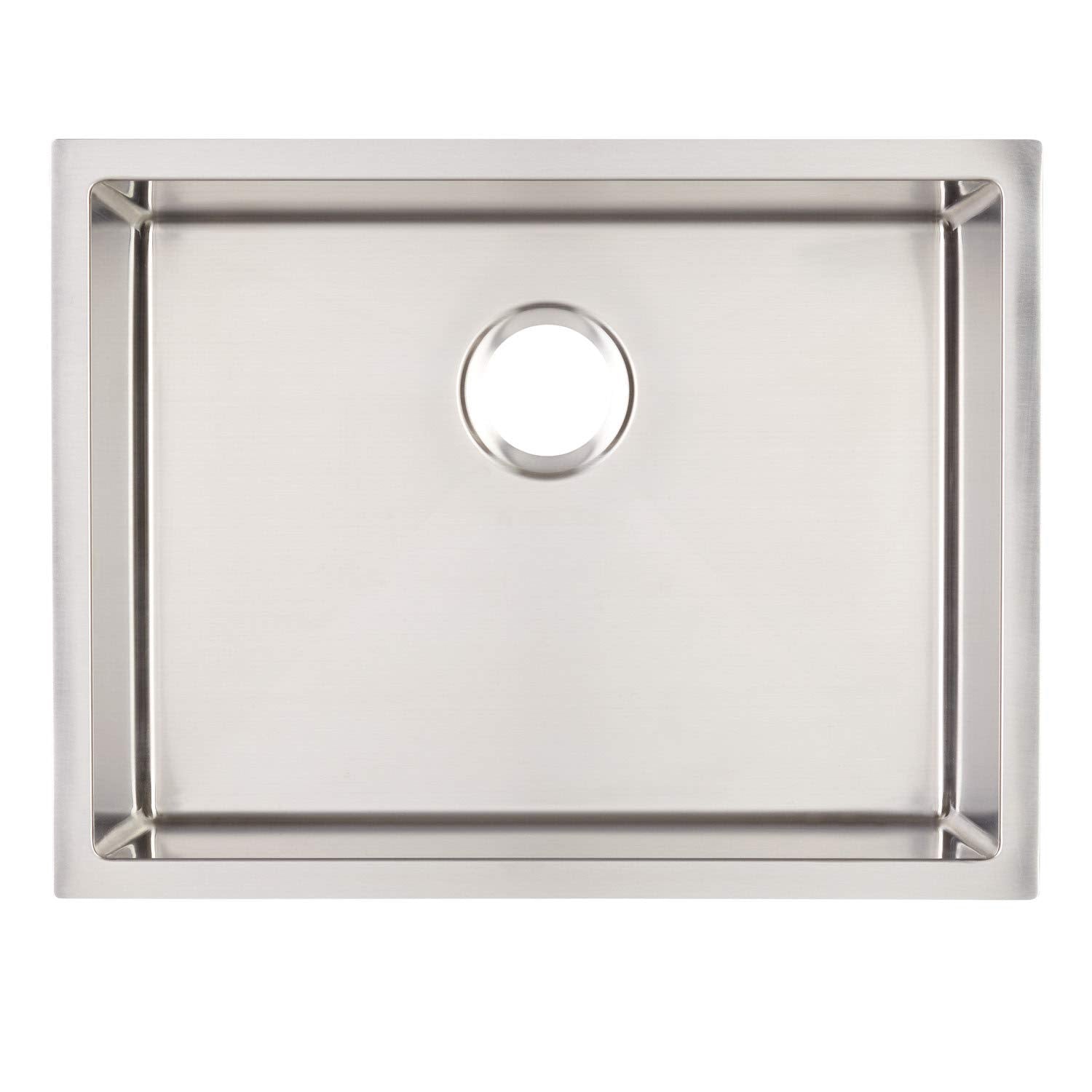 Signature Hardware 448364 Ortega 24" Drop In or Undermount Single Basin Stainless Steel Kitchen Sink