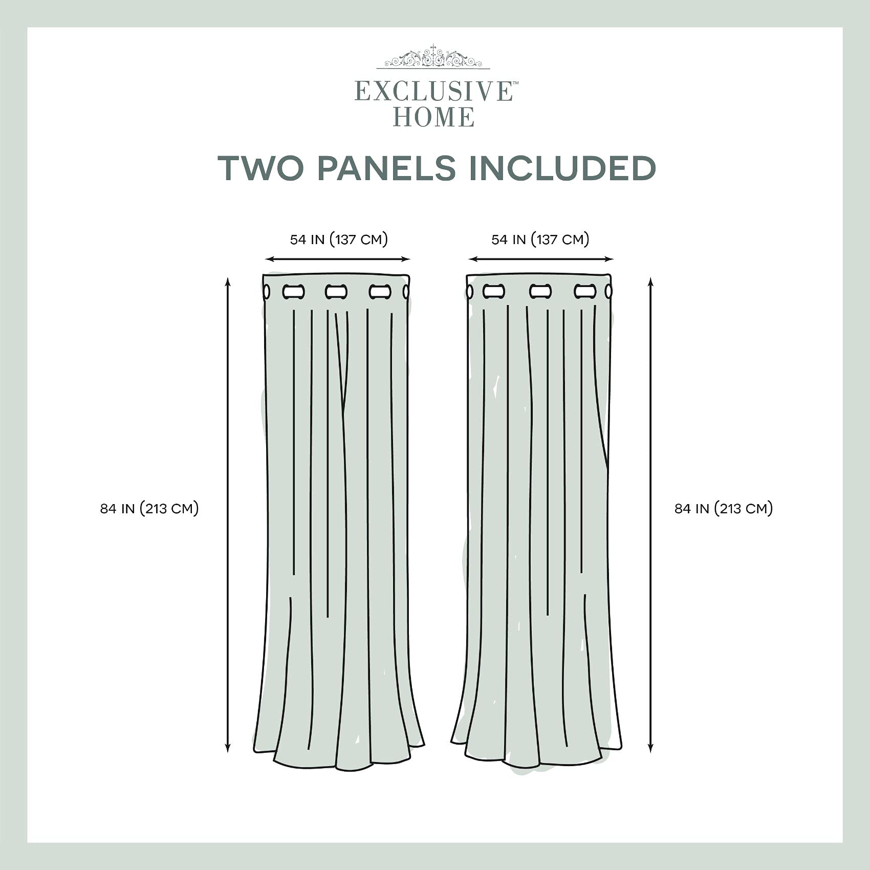 Exclusive Home Biscayne Indoor/Outdoor Two Tone Textured Grommet Top Curtain Panel, 54"x84", Sand, Set of 2