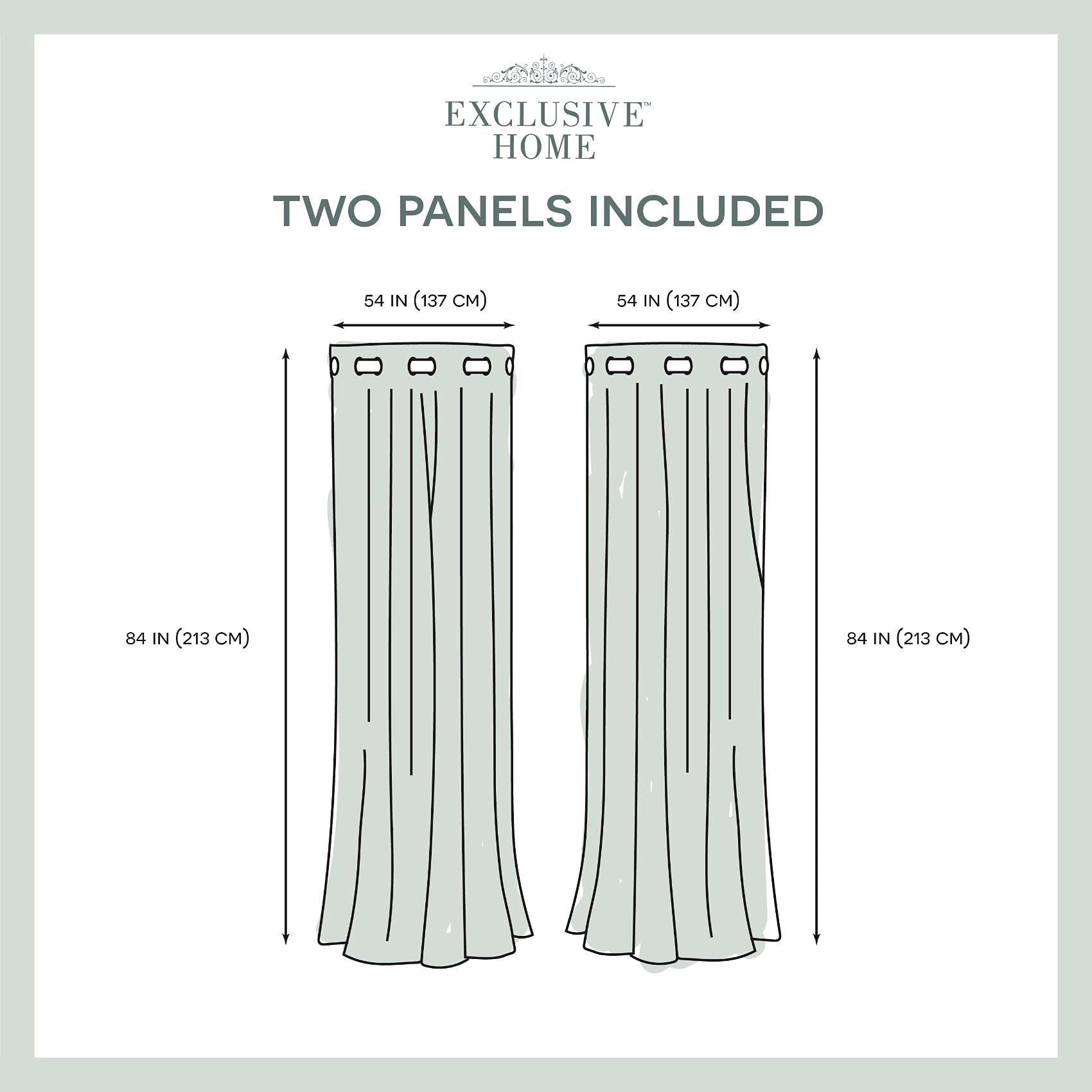 Exclusive Home Biscayne Indoor/Outdoor Two Tone Textured Grommet Top Curtain Panel, 54"x84", Winter White, Set of 2