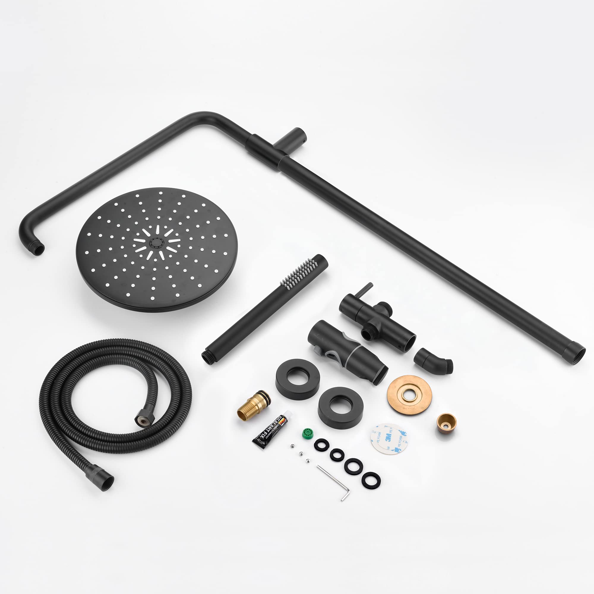 sumerain Black Hand Shower System for Shower Remodel with 9 Inch Rain Shower Head 2.5GPM(1.8GPM optional)