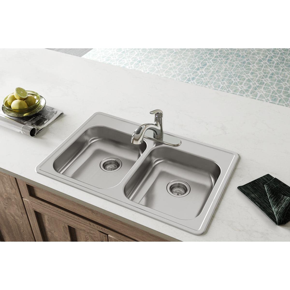 Elkay GE233223 Dayton Equal Double Bowl Drop-in Stainless Steel Sink