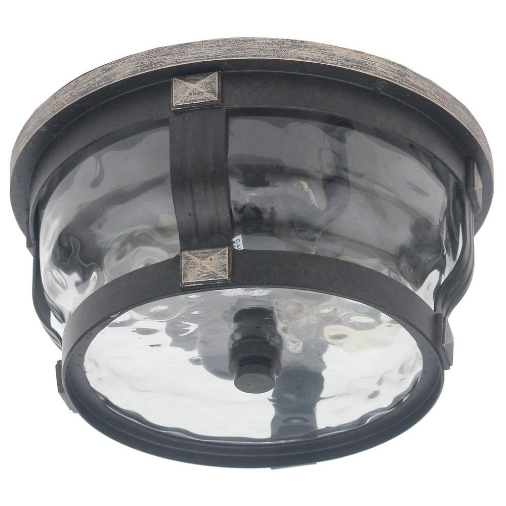 Home Decorators Collection McCarthy 2-Light Bronze Outdoor Flushmount