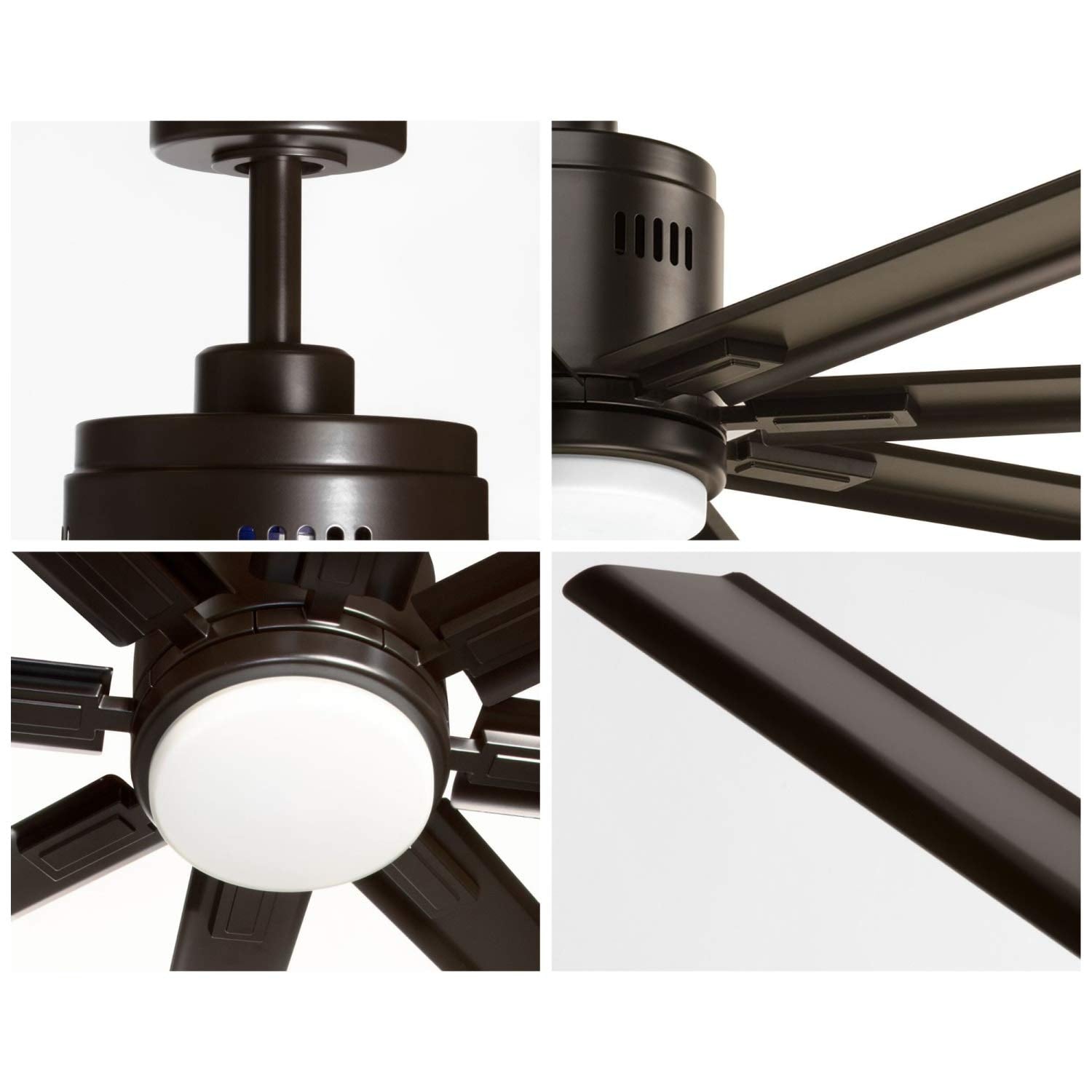 Vast Collection 72-Inch 8-Blade Bronze Modern Ceiling Fan