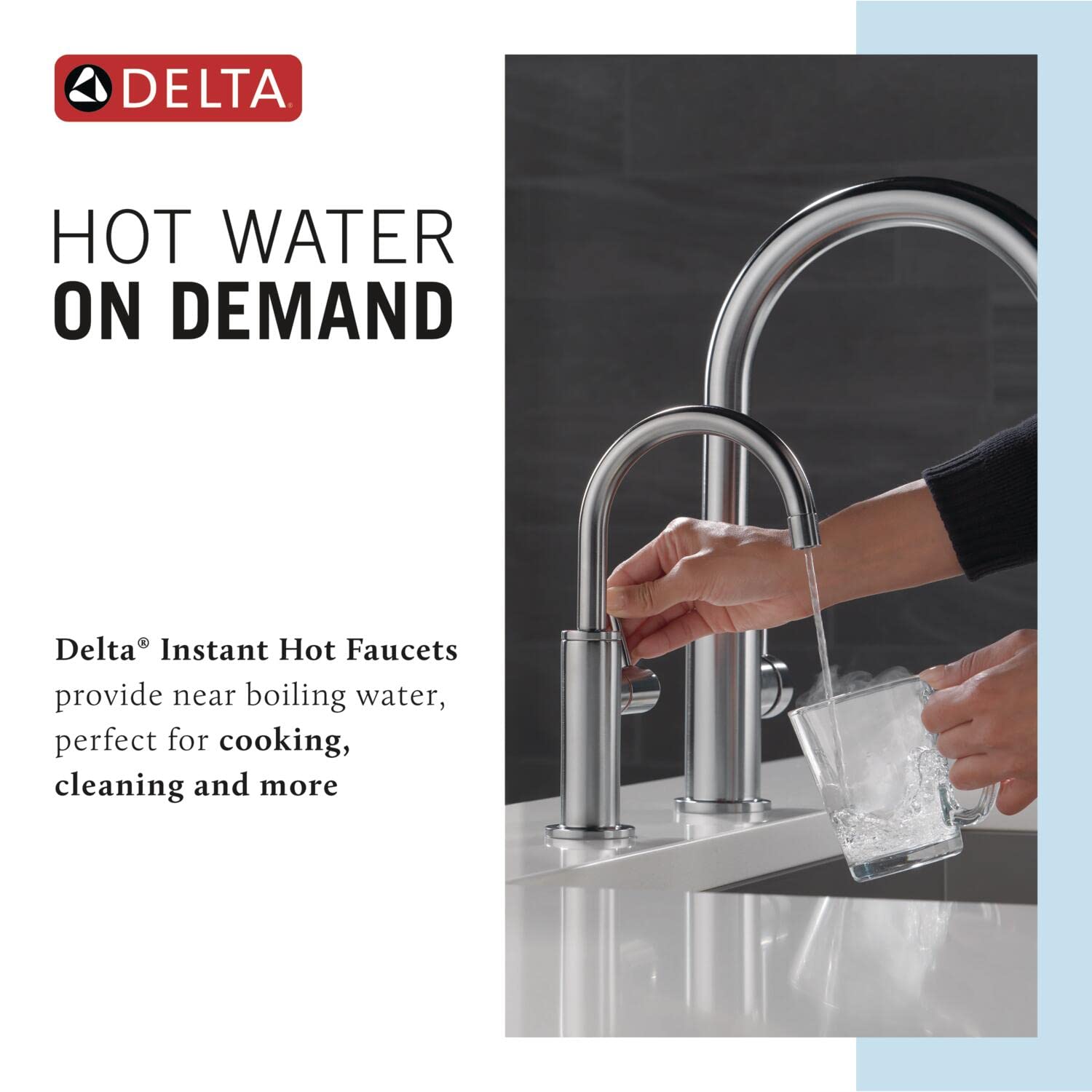 DELTA FAUCET Contemporary Round Instant Hot Water Dispenser, Chrome