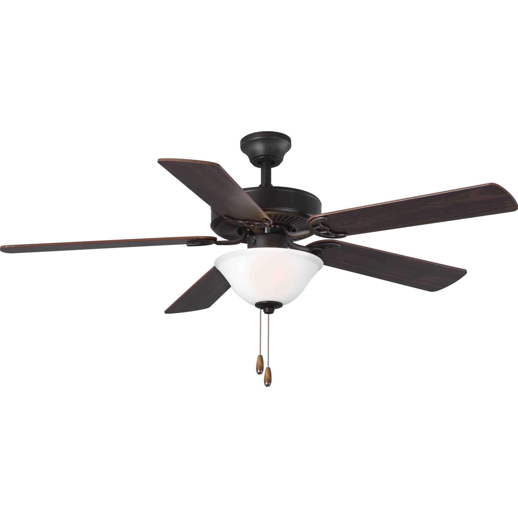 AirPro Collection 52" Five-Blade Ceiling Fan with White Etched Light Kit