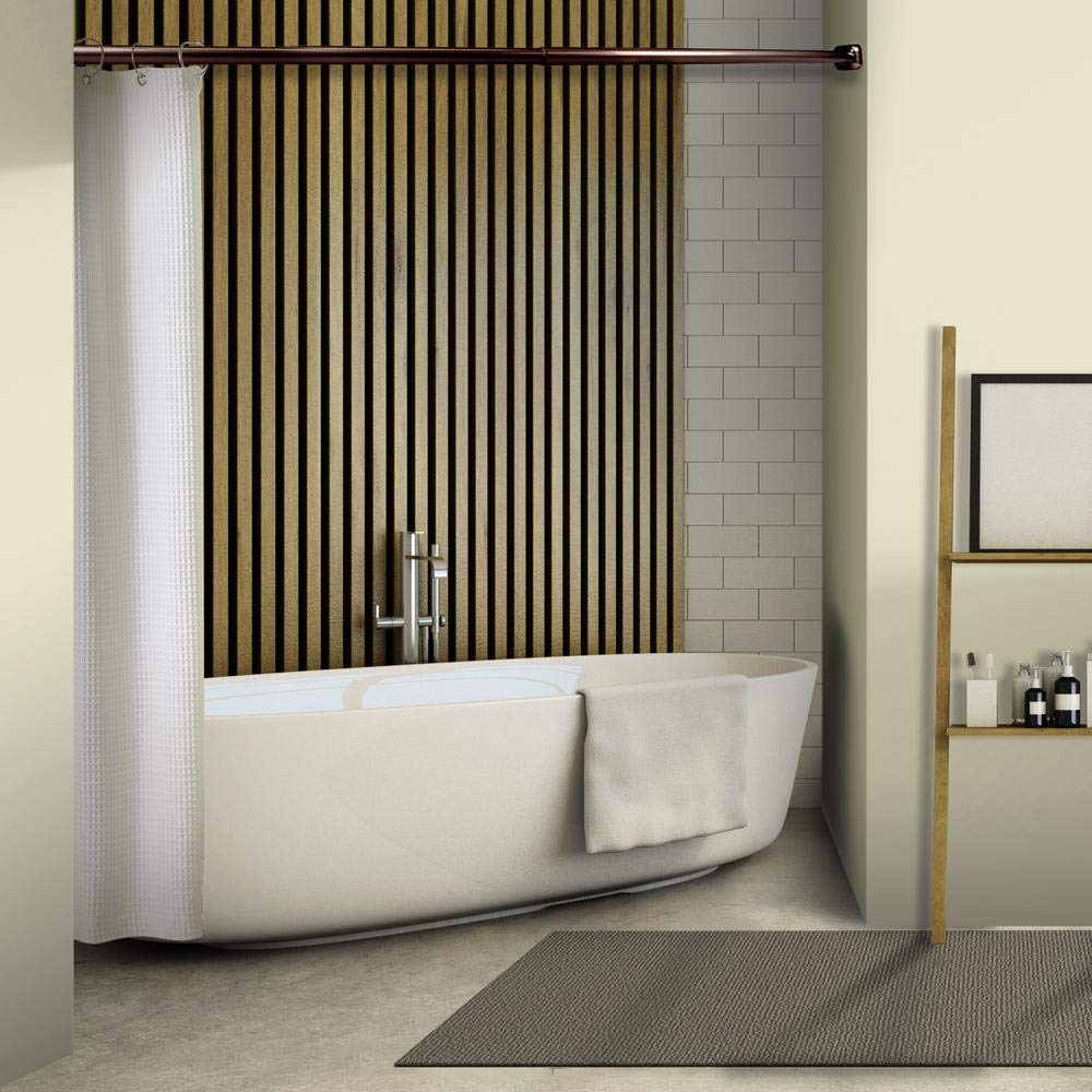 Rod Desyne 1 inch Curved Shower 41"-72"-Bronze Single Curtain Rod Set