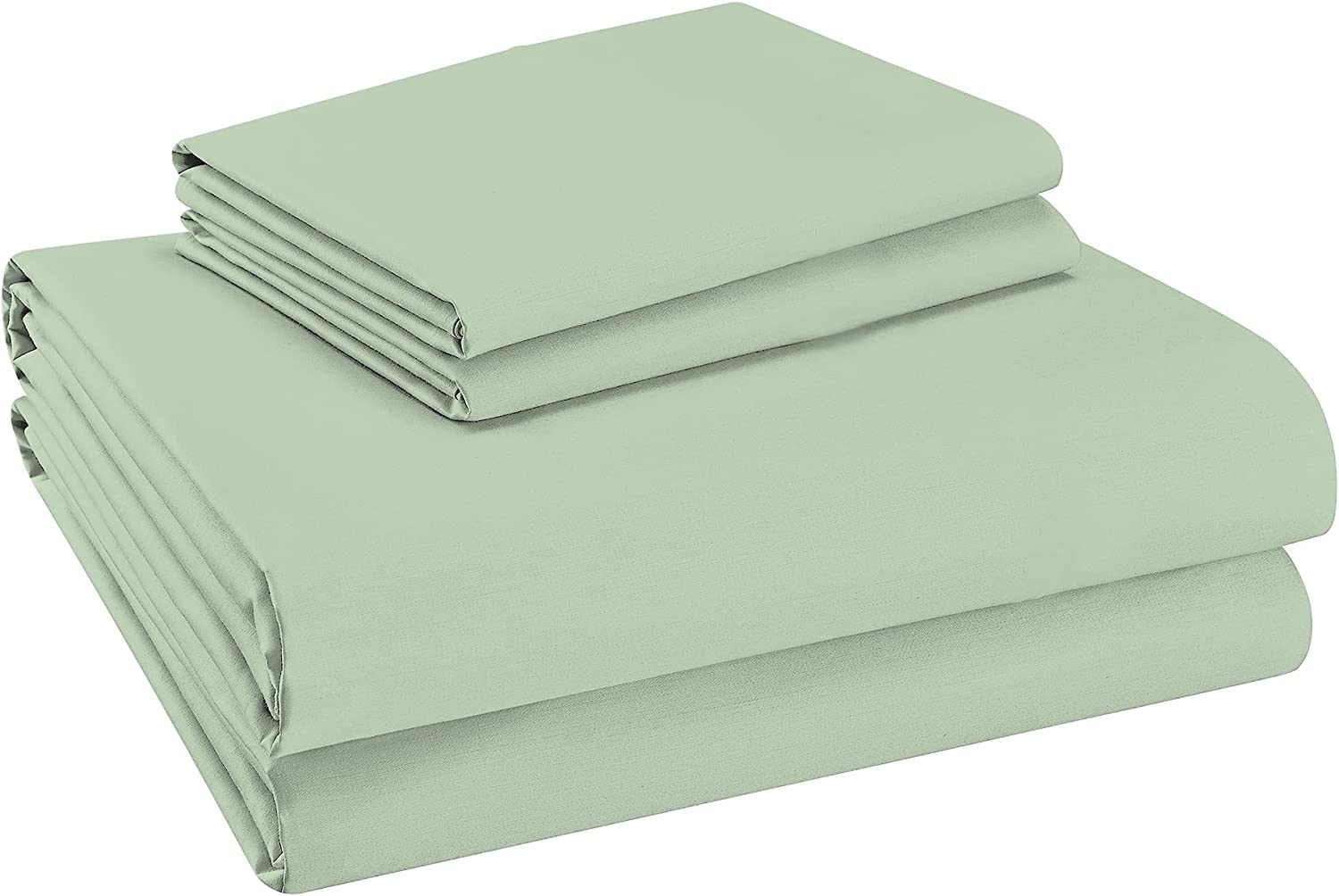 Purity Home 400 Thread Count 100% Cotton Sheets, Cooling Percale Queen Sage Green Sheet Set, with Elasticized Deep Pocket Bed Sheets, Hotel Luxury 4 Piece Queen Size Bedding Set - Queen, Sage Green