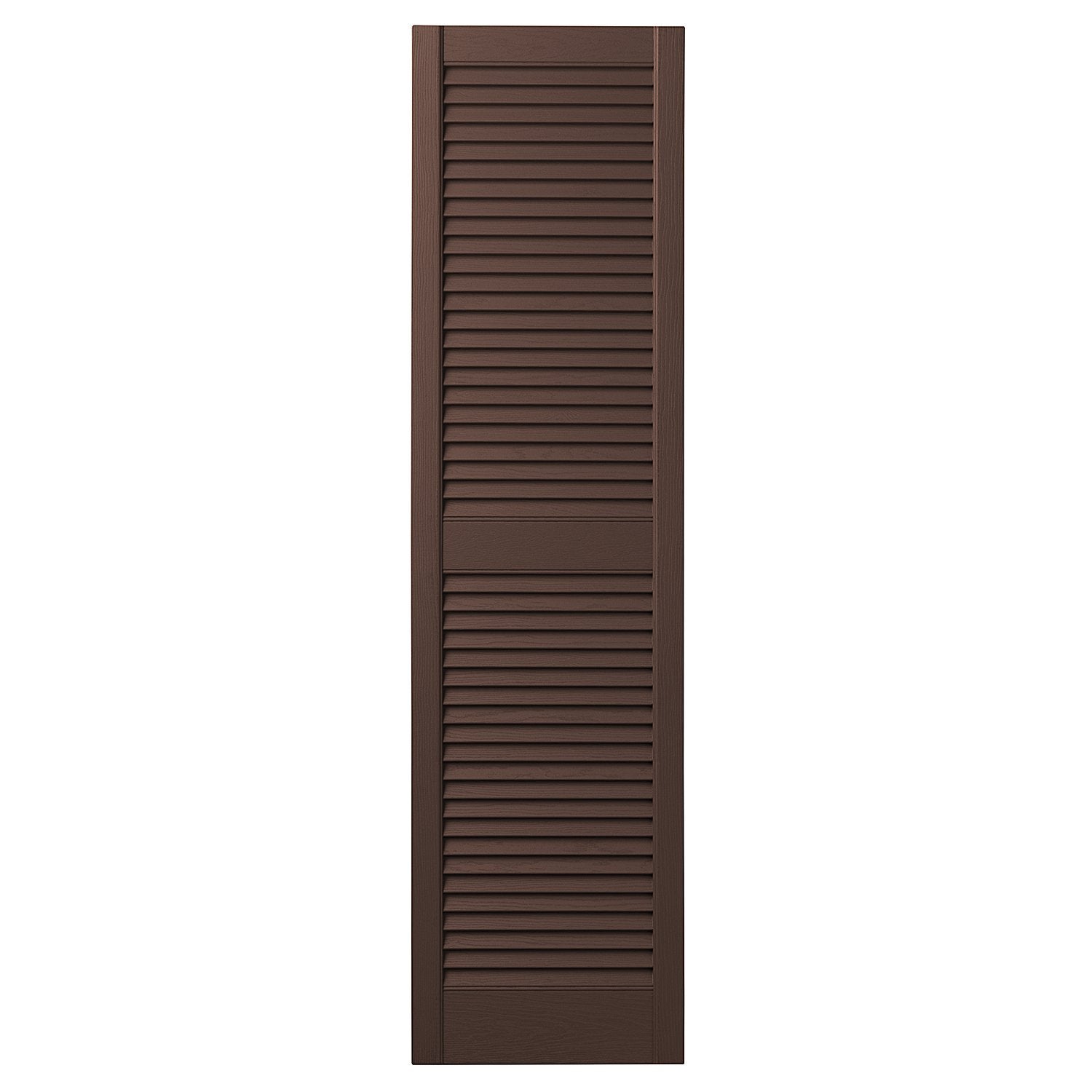 Ply Gem Shutters and Accents VINLV1559 SL Louvered Shutter, 15", Terra Brown