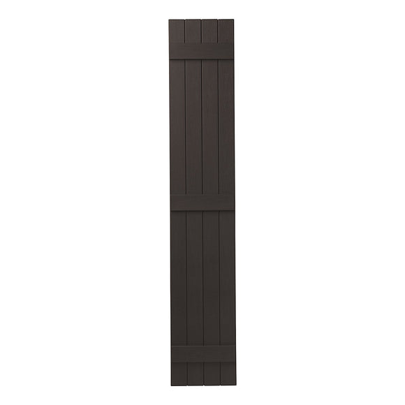 Ply Gem Shutters and Accents VIN4C1575 59 4 Board Closed Board & Batten Shutter, Brown