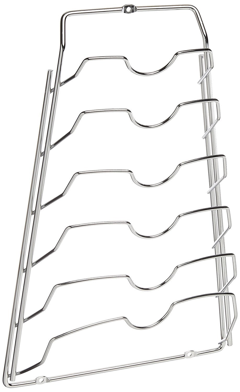 Organize It All Wall Cabinet Door Mounted Pot Lid Rack | Metal Wire | Dimensions 10.63" x 4.00" x 16.63" | Kitchen Storage | Sliver