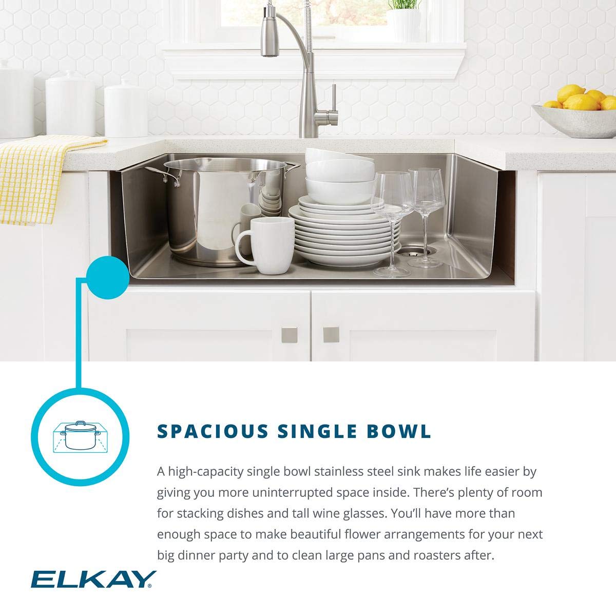 Elkay Crosstown ECTSR25229TBG5 Single Bowl Dual Mount Stainless Steel Sink Kit